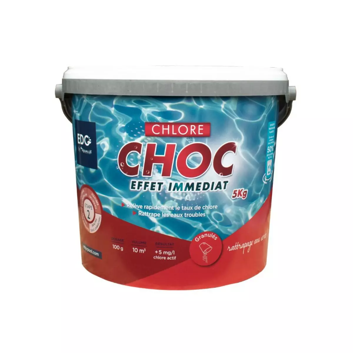 AQUALUX Chlore choc en granulés - 5 kg