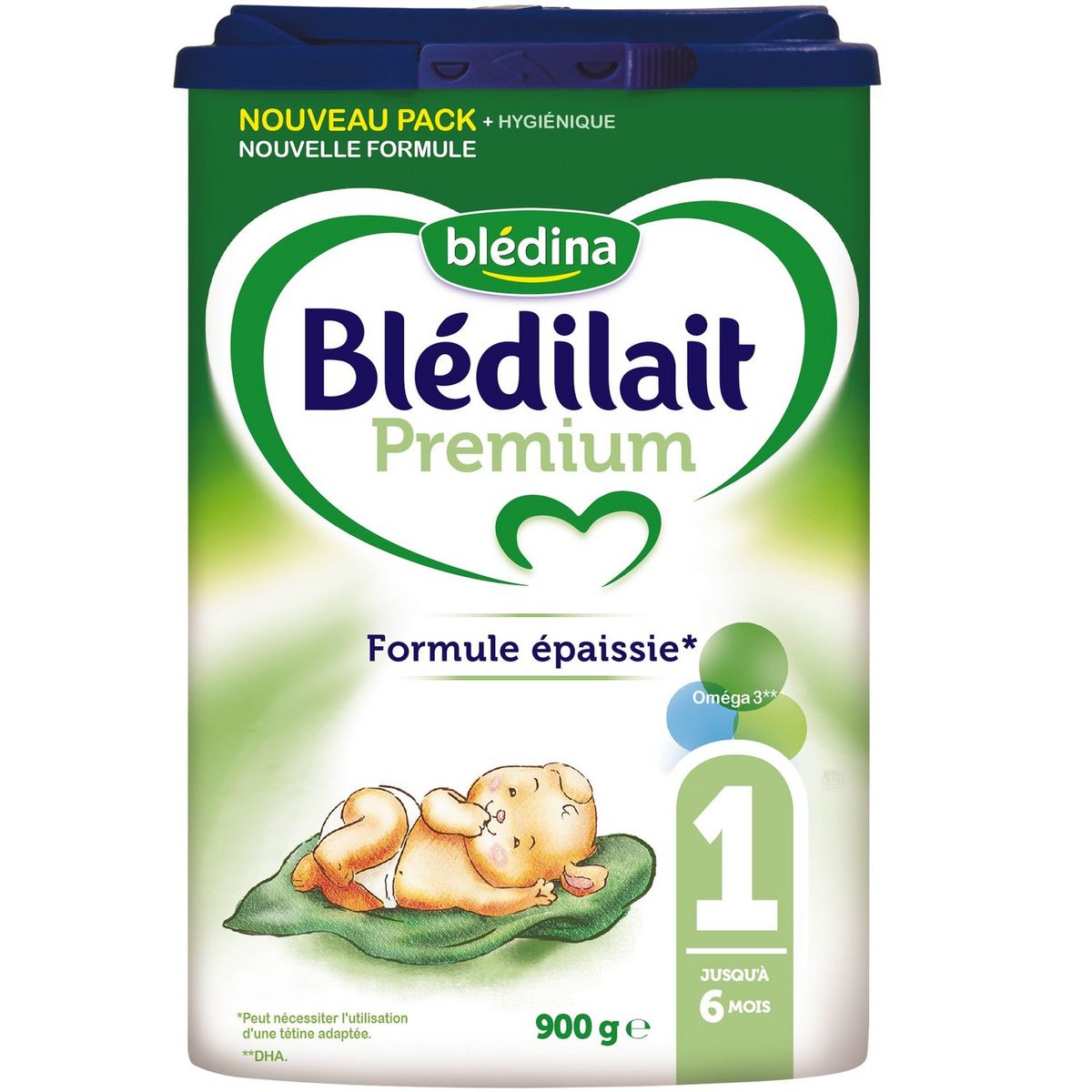 BLEDINA Blédilait Premium lait 1er âge en poudre dès la naissance 900g
