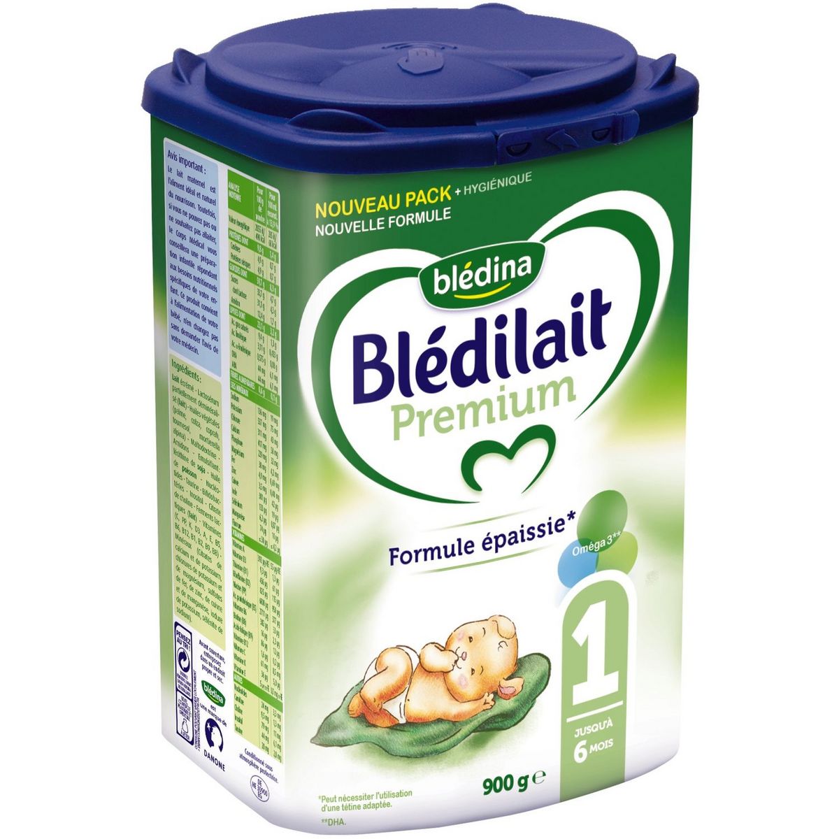 BLEDINA Blédilait Premium lait 1er âge en poudre dès la naissance 900g