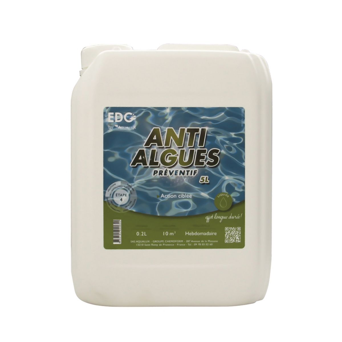AQUALUX Anti-algues - Préventif - Bidon de 5L - Edg By Aqualux