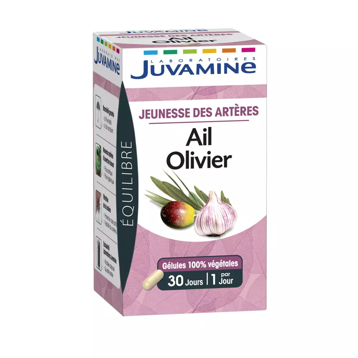 JUVAMINE Gélules végétales ail olivier jeunesse des artères 30 gélules végétales 10g
