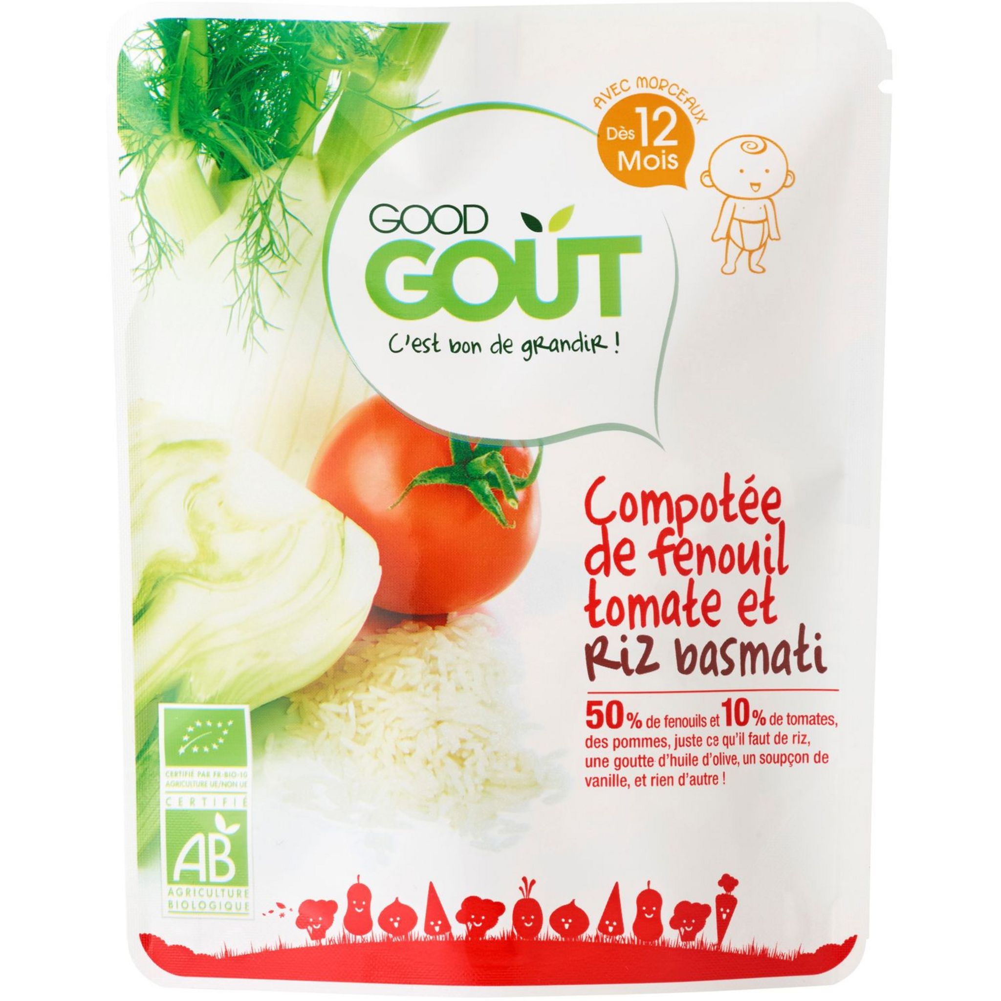 GOOD GOUT Compotée fenouil tomates riz basmati bio dès 12 mois 190g