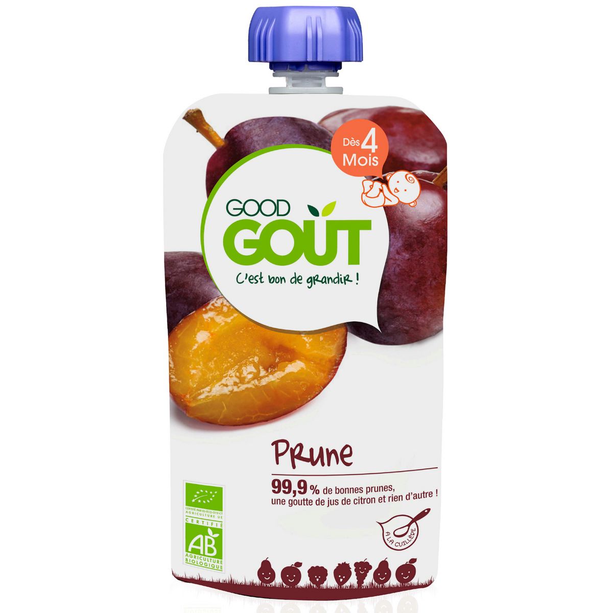 GOOD GOUT Gourde dessert prune bio dès 4 mois 120g