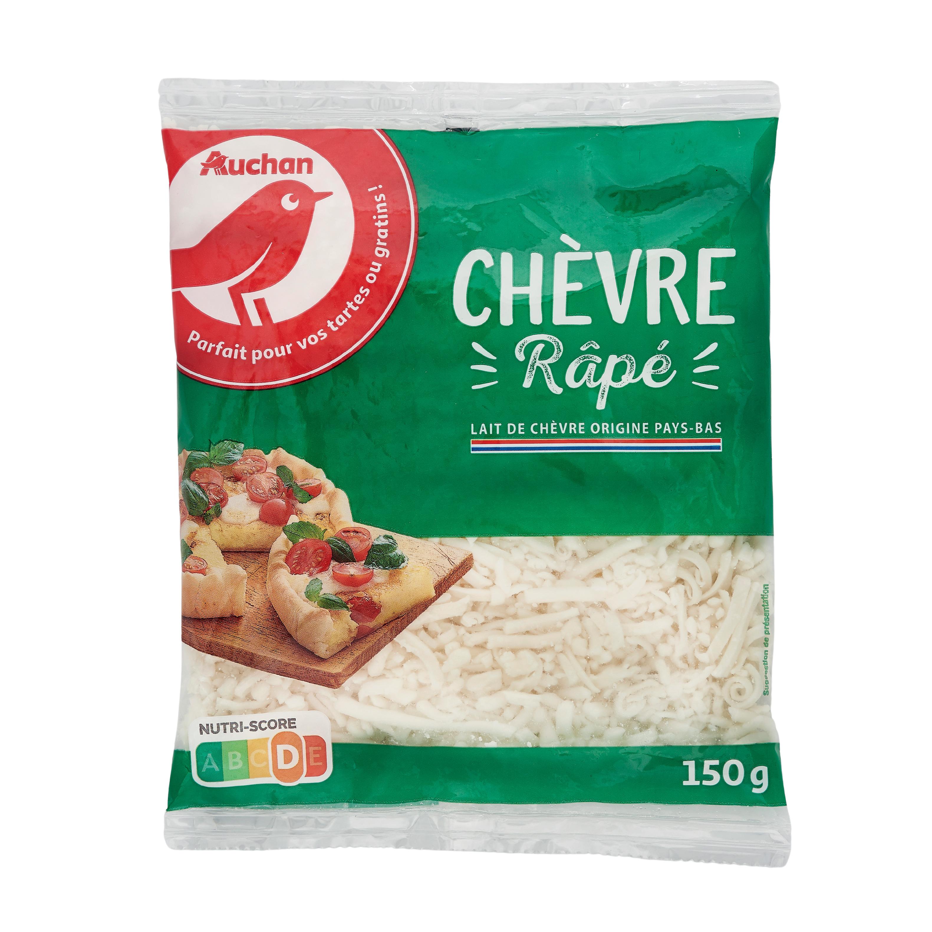 Voir la diapositive 2 : AUCHAN Fromage de chèvre râpé 150g