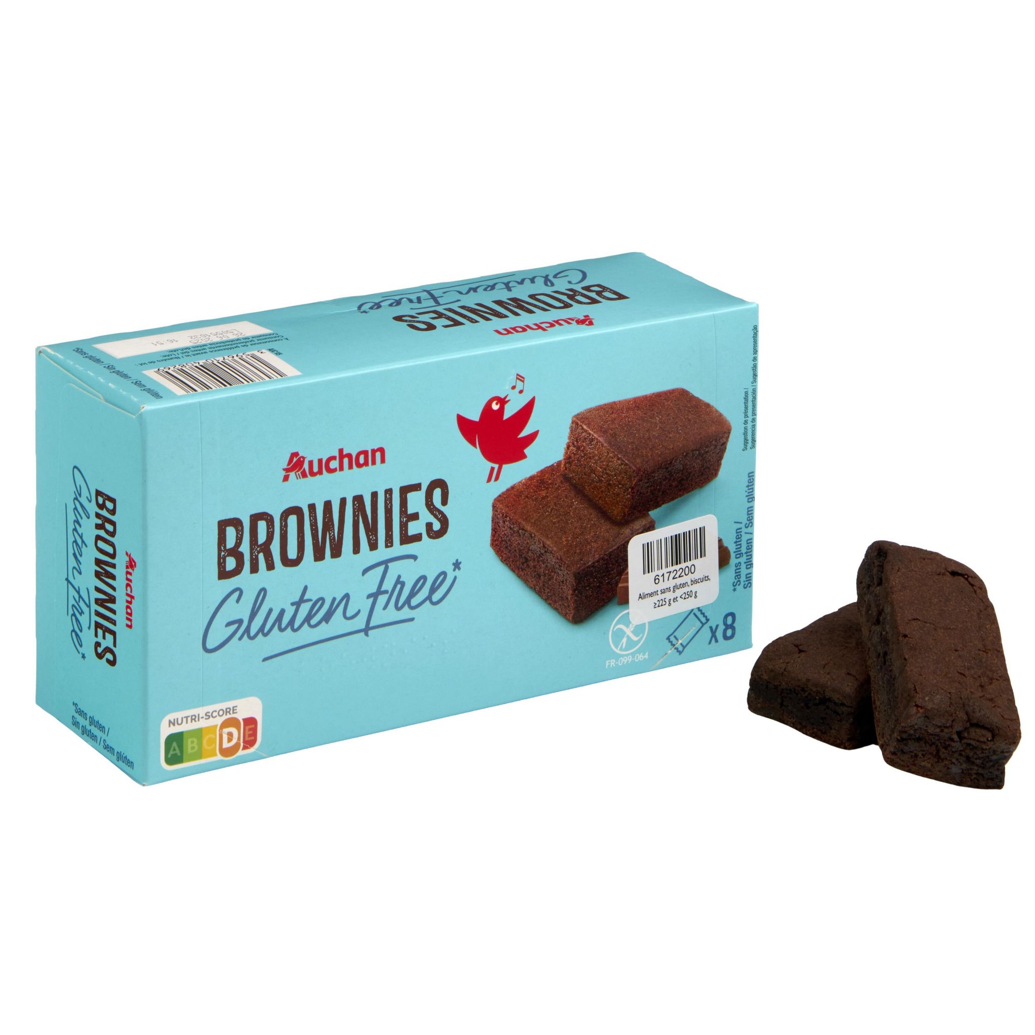 Voir la diapositive 2 : AUCHAN Brownies sans gluten sachets individuels 8 brownies 240g