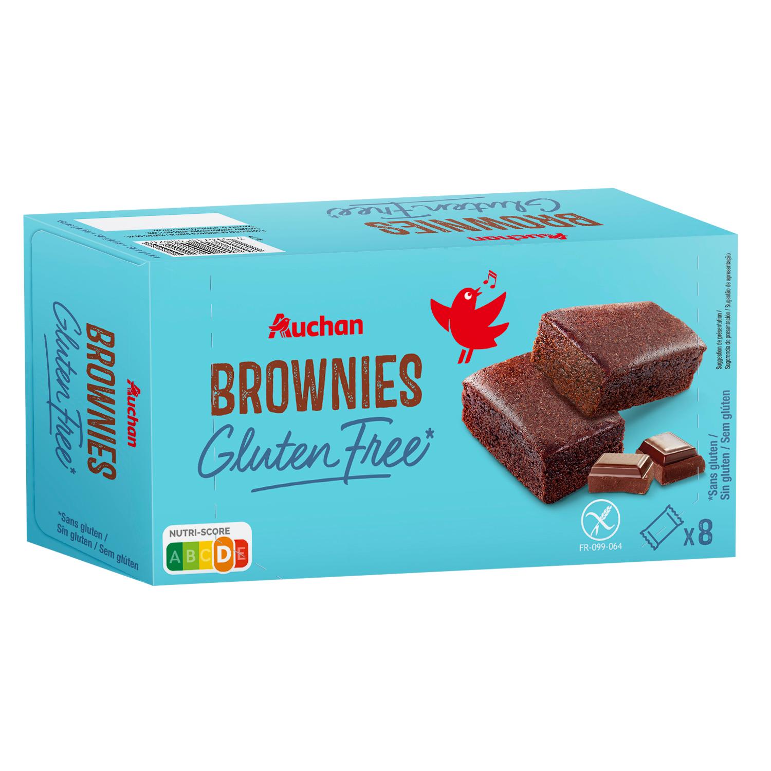 Voir la diapositive 3 : AUCHAN Brownies sans gluten sachets individuels 8 brownies 240g