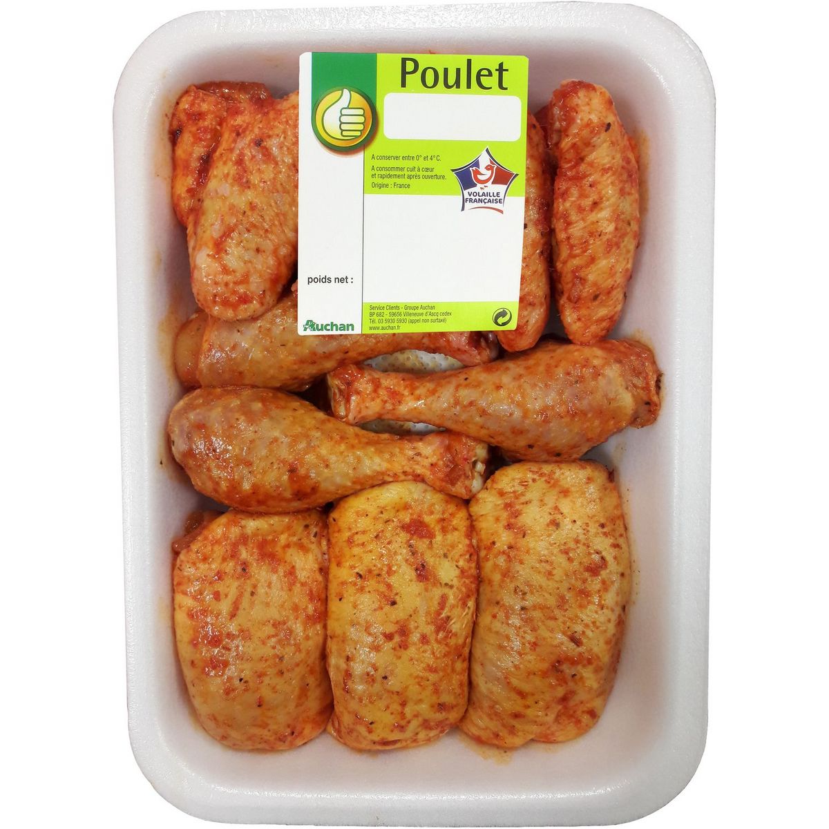 Morceaux de poulet marinés mexicain 1kg