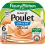 FLEURY MICHON Blanc de poulet réduit en sel halal 6 tranches 180g