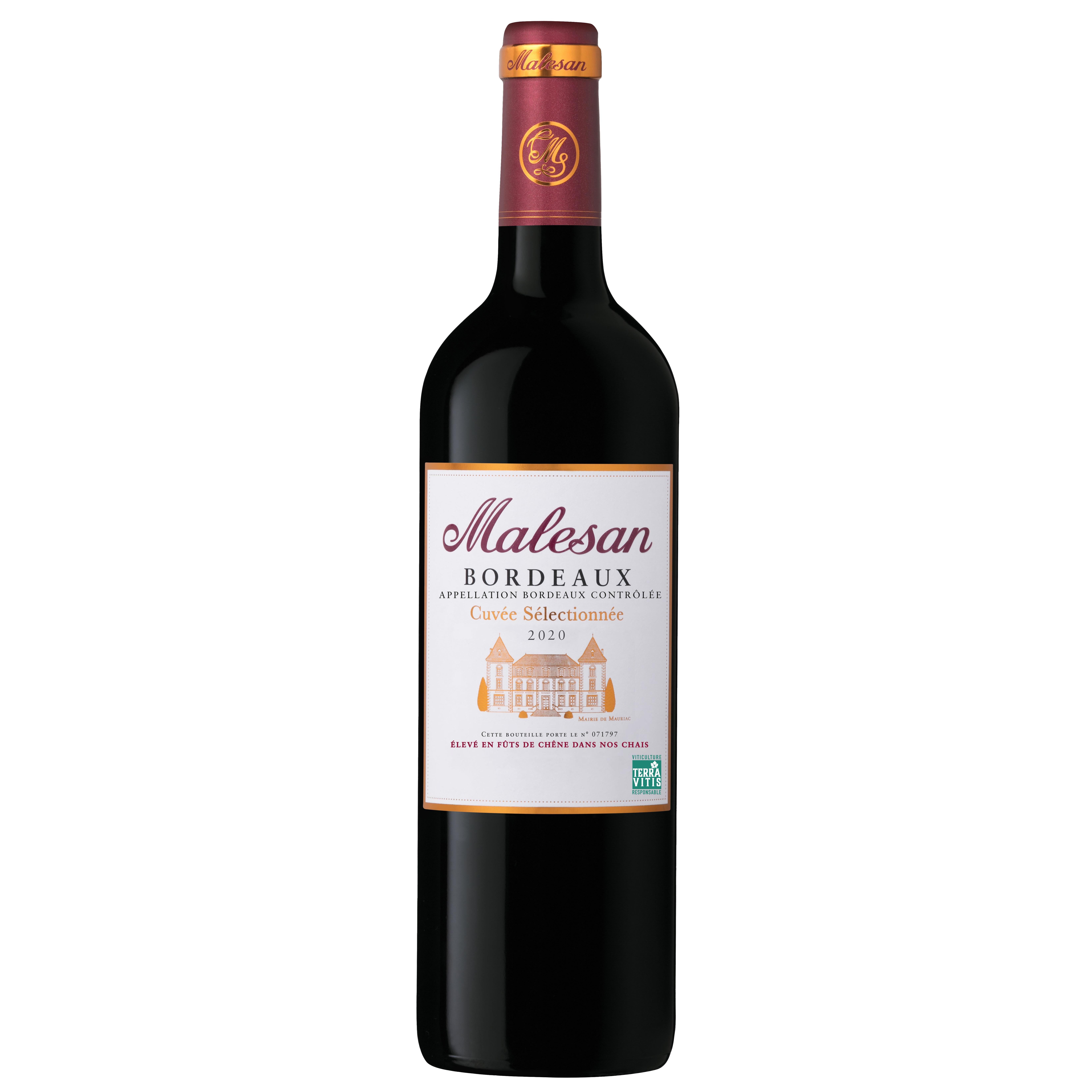 Voir la diapositive 2 : AOP Bordeaux Malesan rouge 75cl