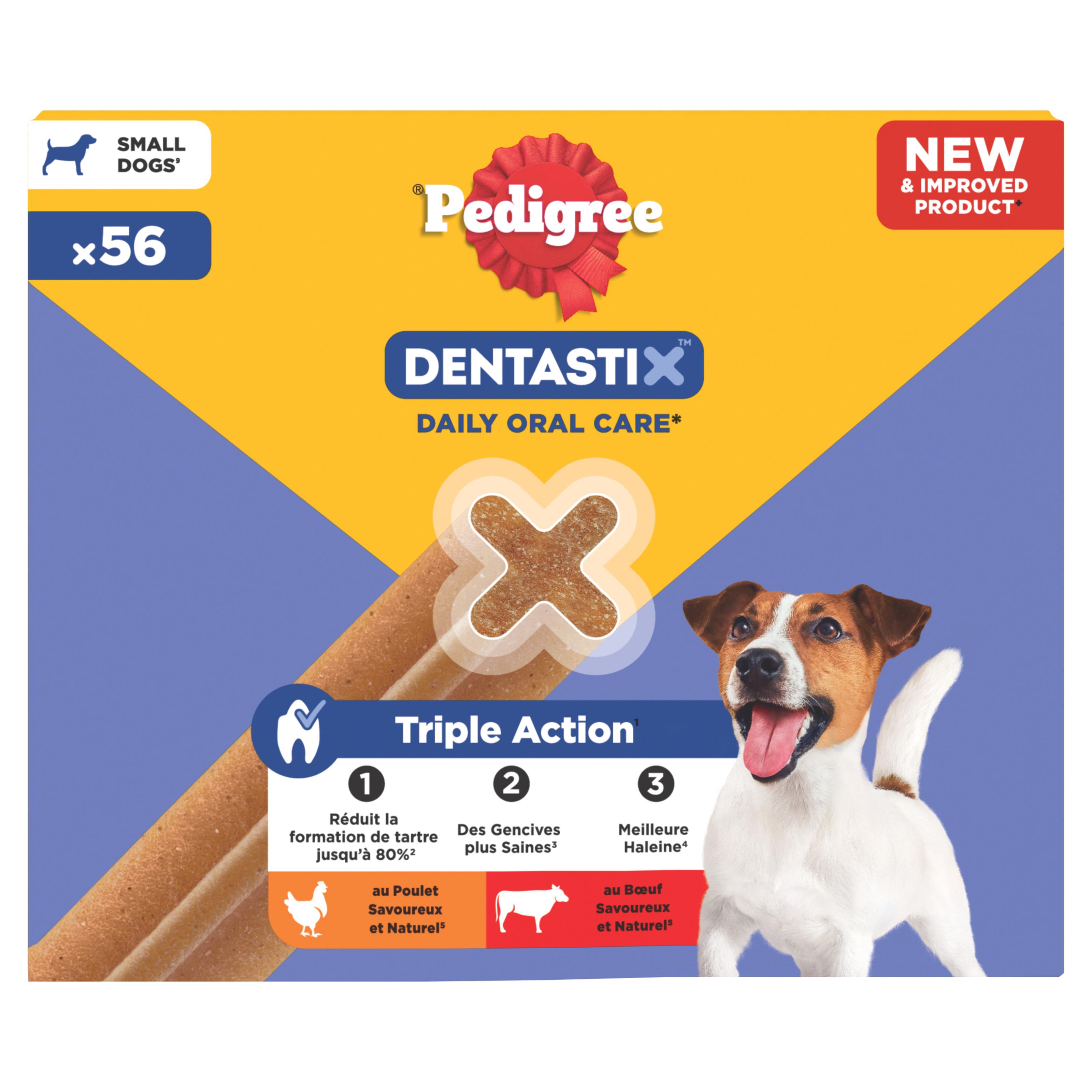 Voir la diapositive 2 : PEDIGREE Dentastix batônnets hygiène bucco-dentaire pour petit chien 56 sticks 880g