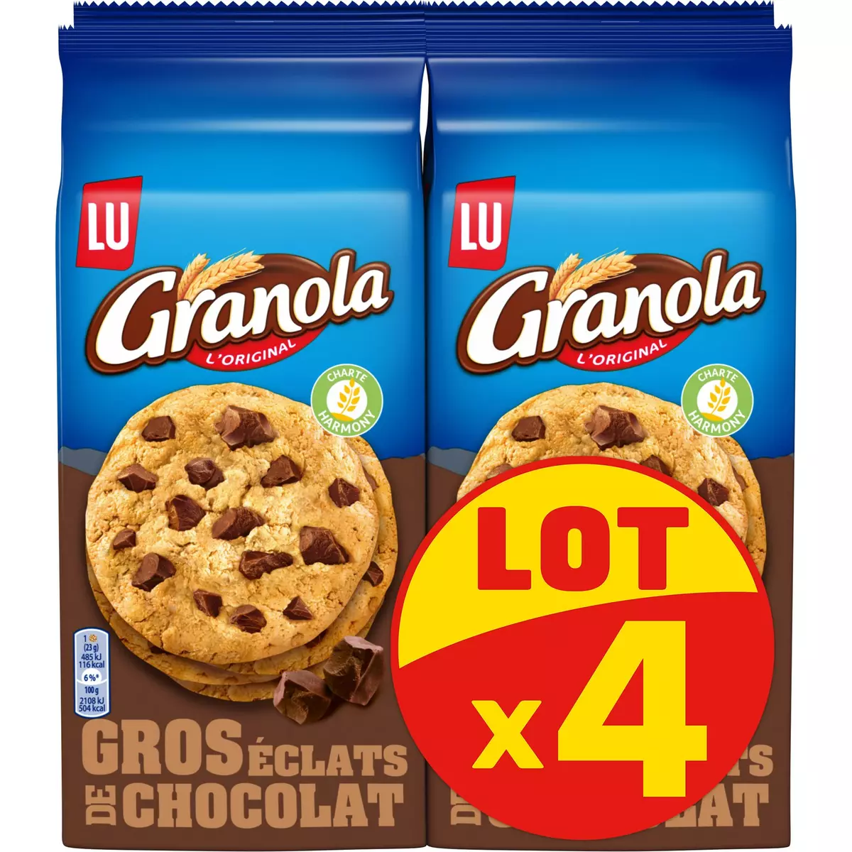 GRANOLA l'Original Cookies aux gros éclats de chocolat 4x184g