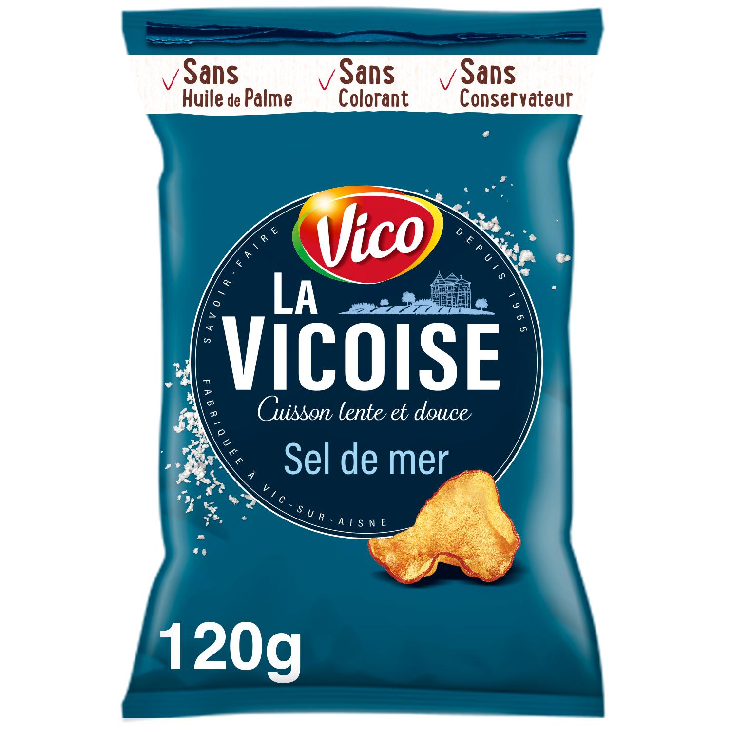 Voir la diapositive 2 : VICO Chips La Vicoise au sel de mer 120g