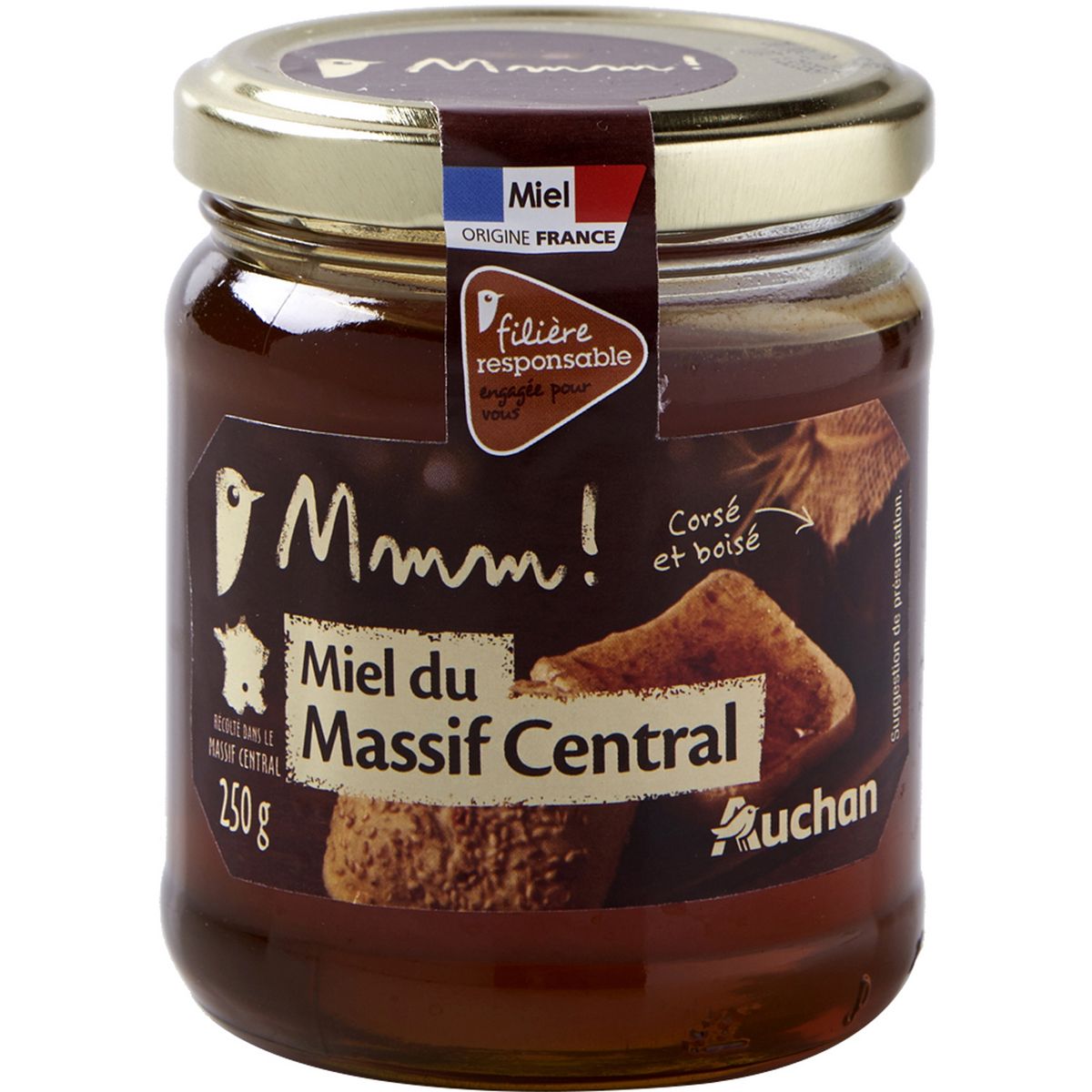 AUCHAN GOURMET Miel du Massif Central Filière Responsable 250g