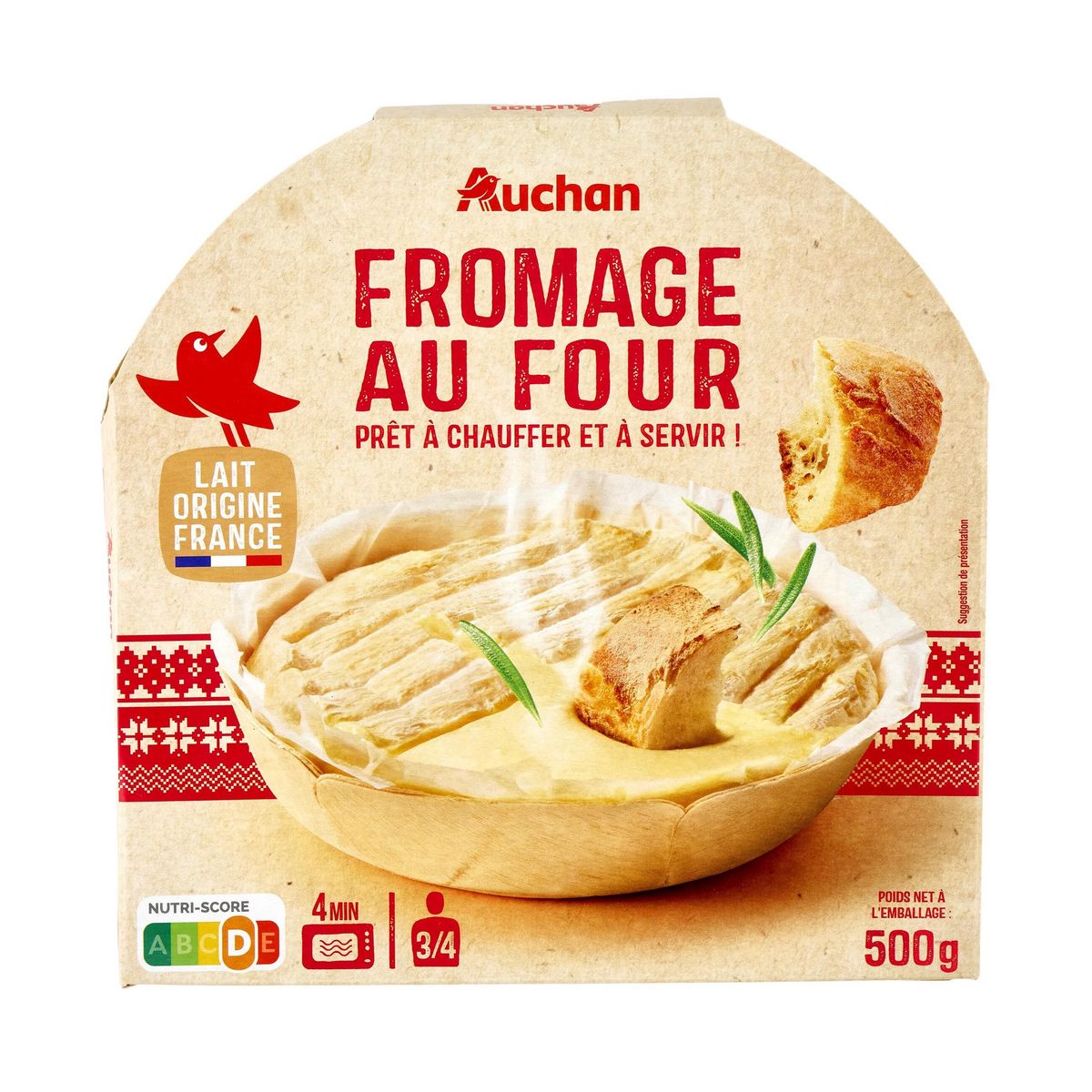 AUCHAN Fromage au four 3/4 parts 500g