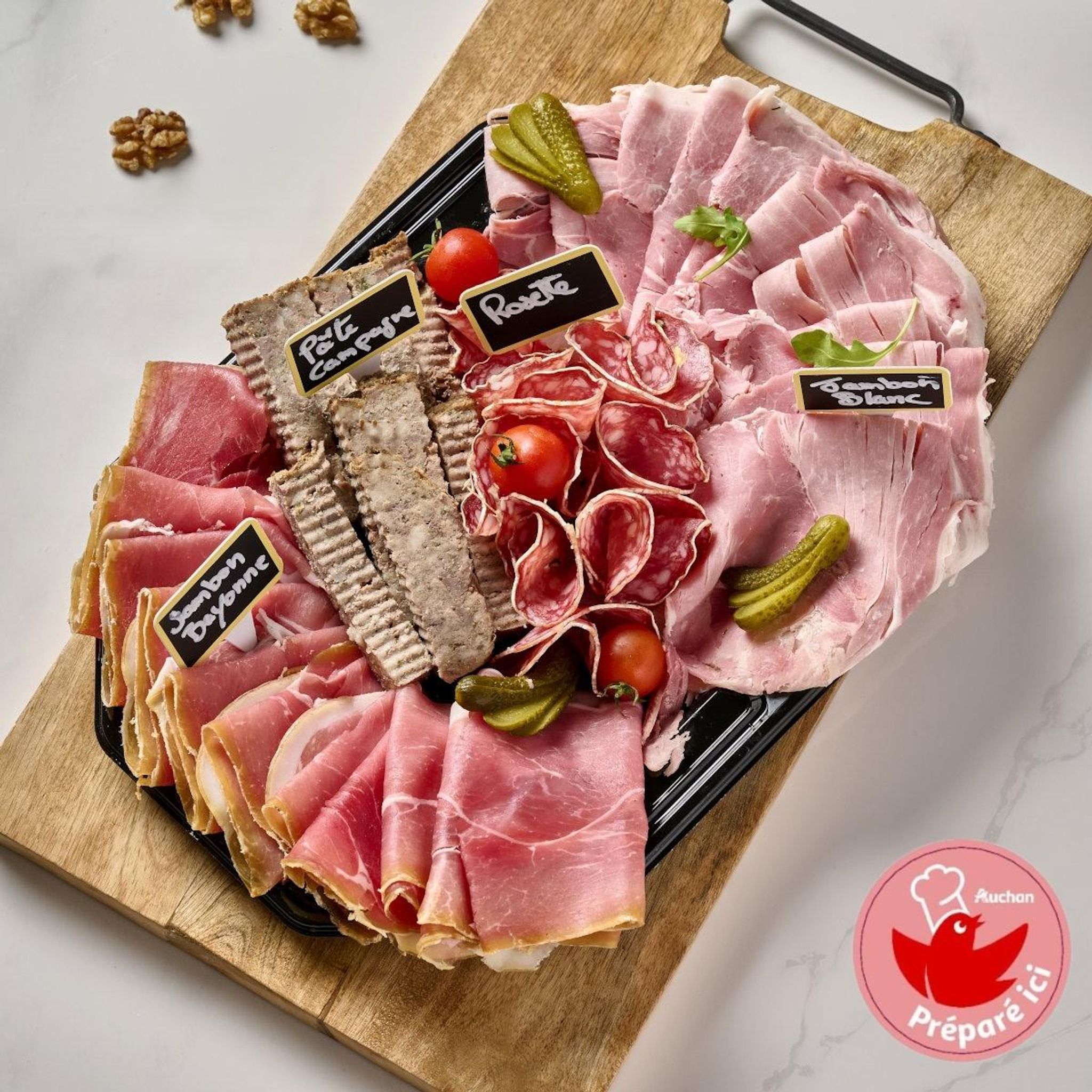 AUCHAN LE TRAITEUR Plateau de charcuterie Le Futé 6 personnes 720g