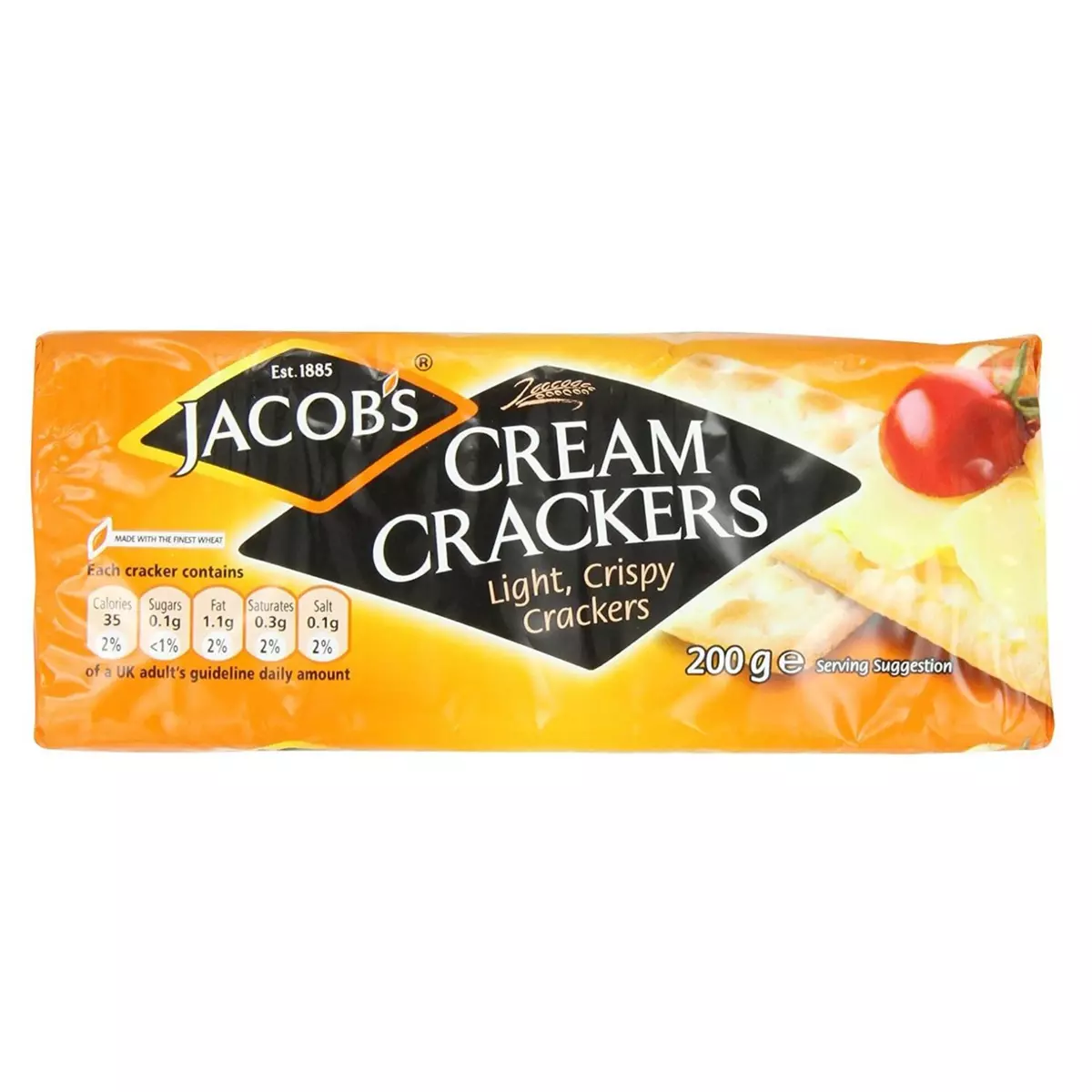JACOBS Biscuits salés légers et croquants cream crackers 200g