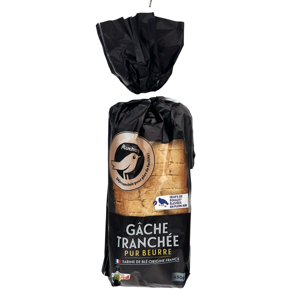 AUCHAN GOURMET Gâche tranchée pur beurre 450g