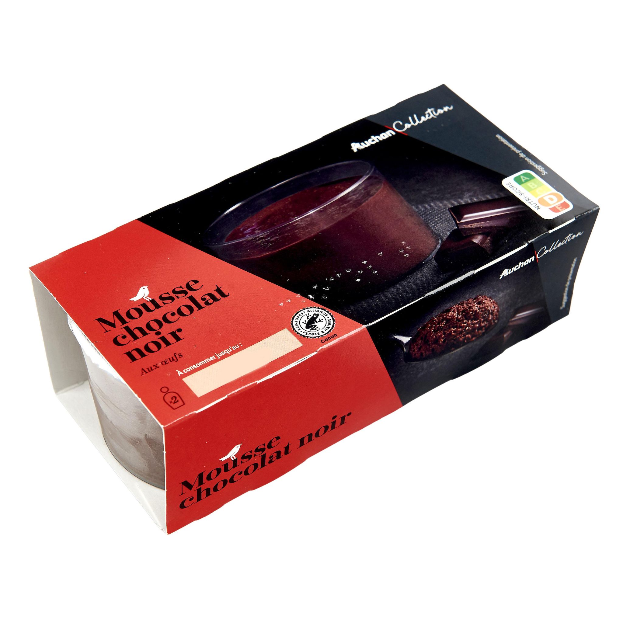 Voir la diapositive 3 : AUCHAN COLLECTION Mousse au chocolat noir 2x90g