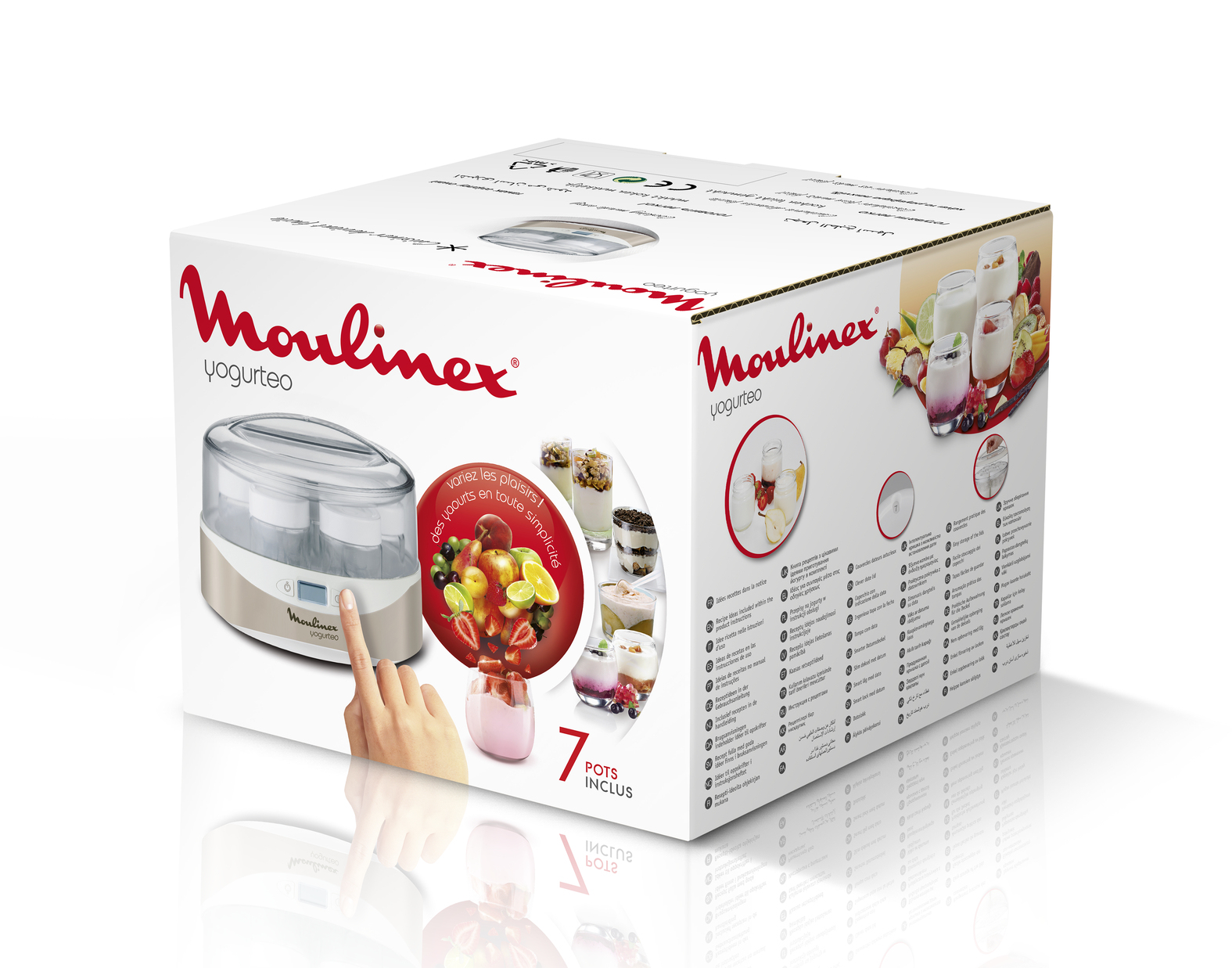 Voir la diapositive 2 : MOULINEX Yaourtière 7 pots Silver premium YG231E32 - Blanc/Métal