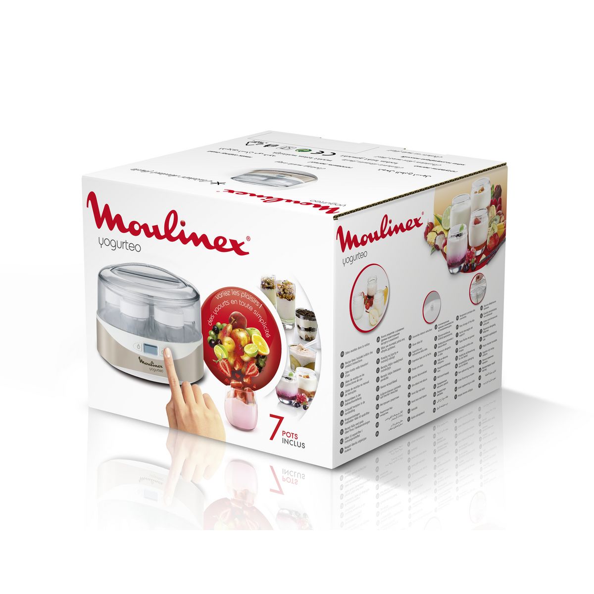 MOULINEX Yaourtière 7 pots Silver premium YG231E32 - Blanc/Métal