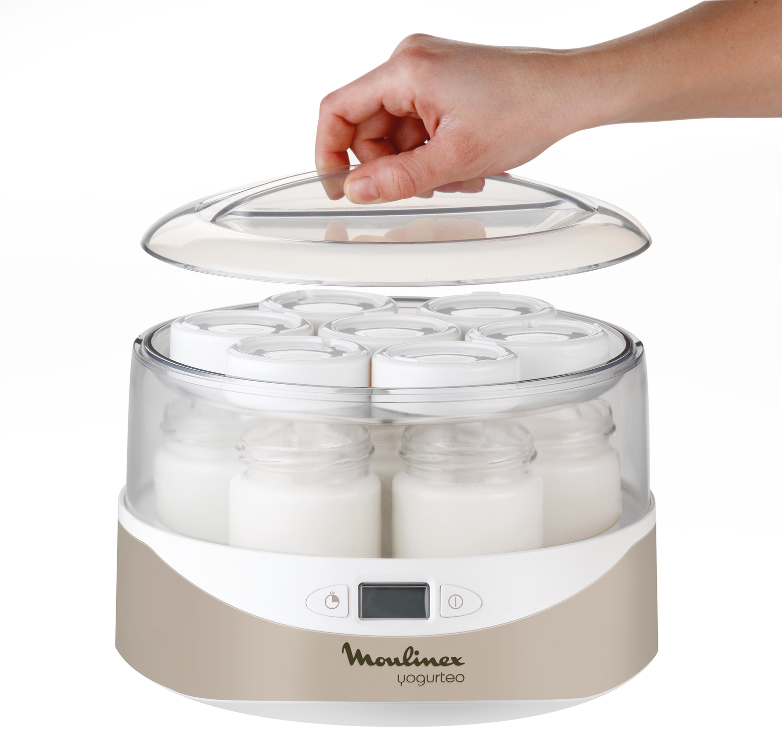 Voir la diapositive 5 : MOULINEX Yaourtière 7 pots Silver premium YG231E32 - Blanc/Métal