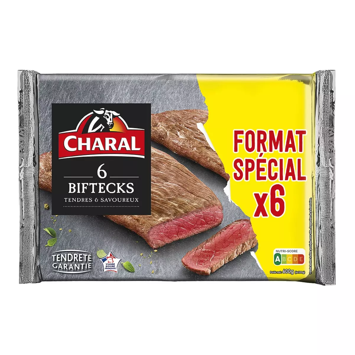 CHARAL Biftecks tendres et savoureux 6 pièces 600g