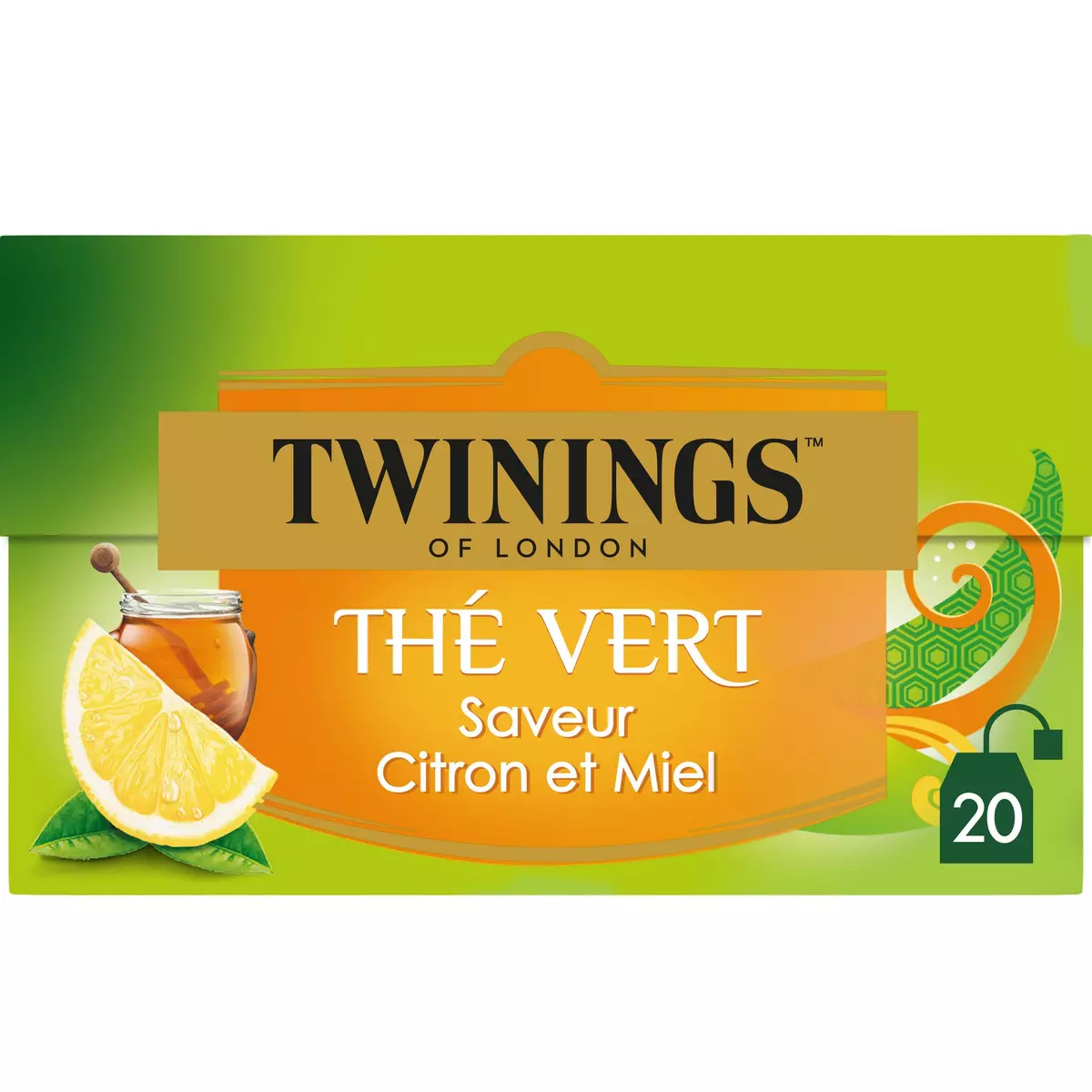 TWININGS Thé vert citron touche de miel  20 sachets 32g