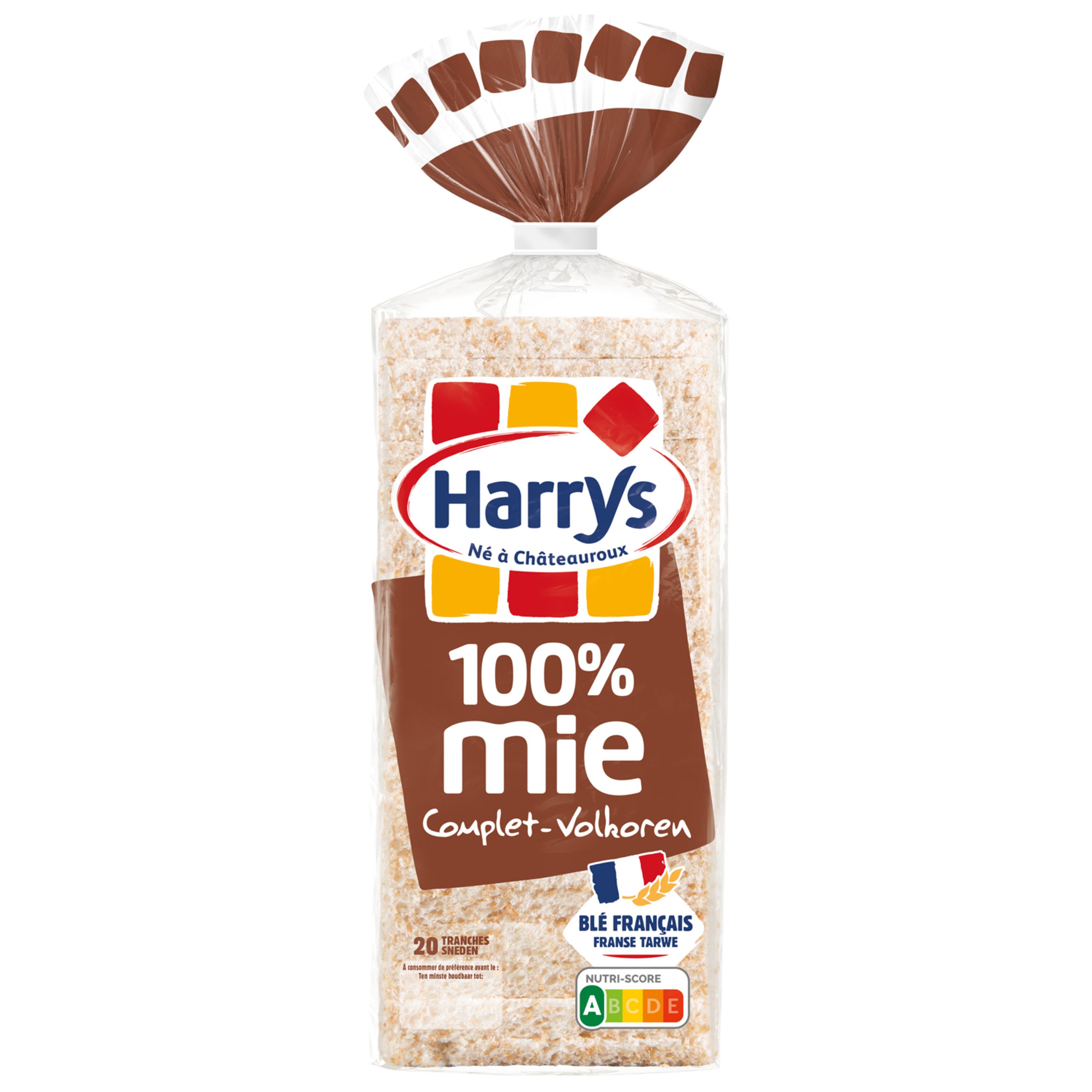 Voir la diapositive 2 : HARRYS 100% Mie complet 20 tranches 500g