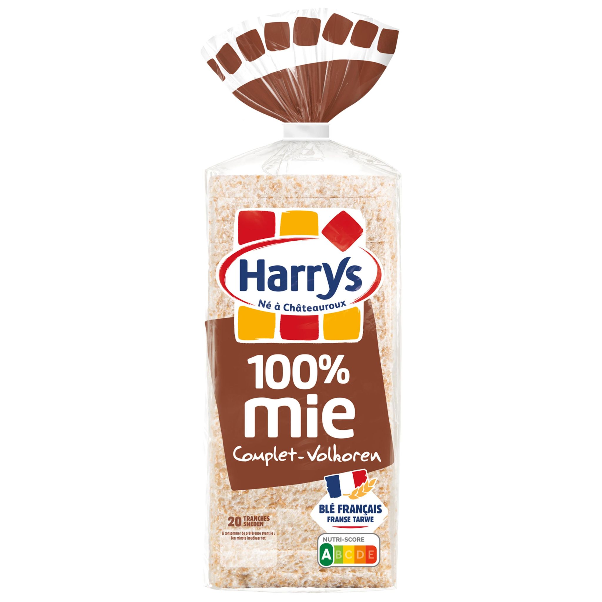 Voir la diapositive 2 : HARRYS 100% Mie complet 20 tranches 500g