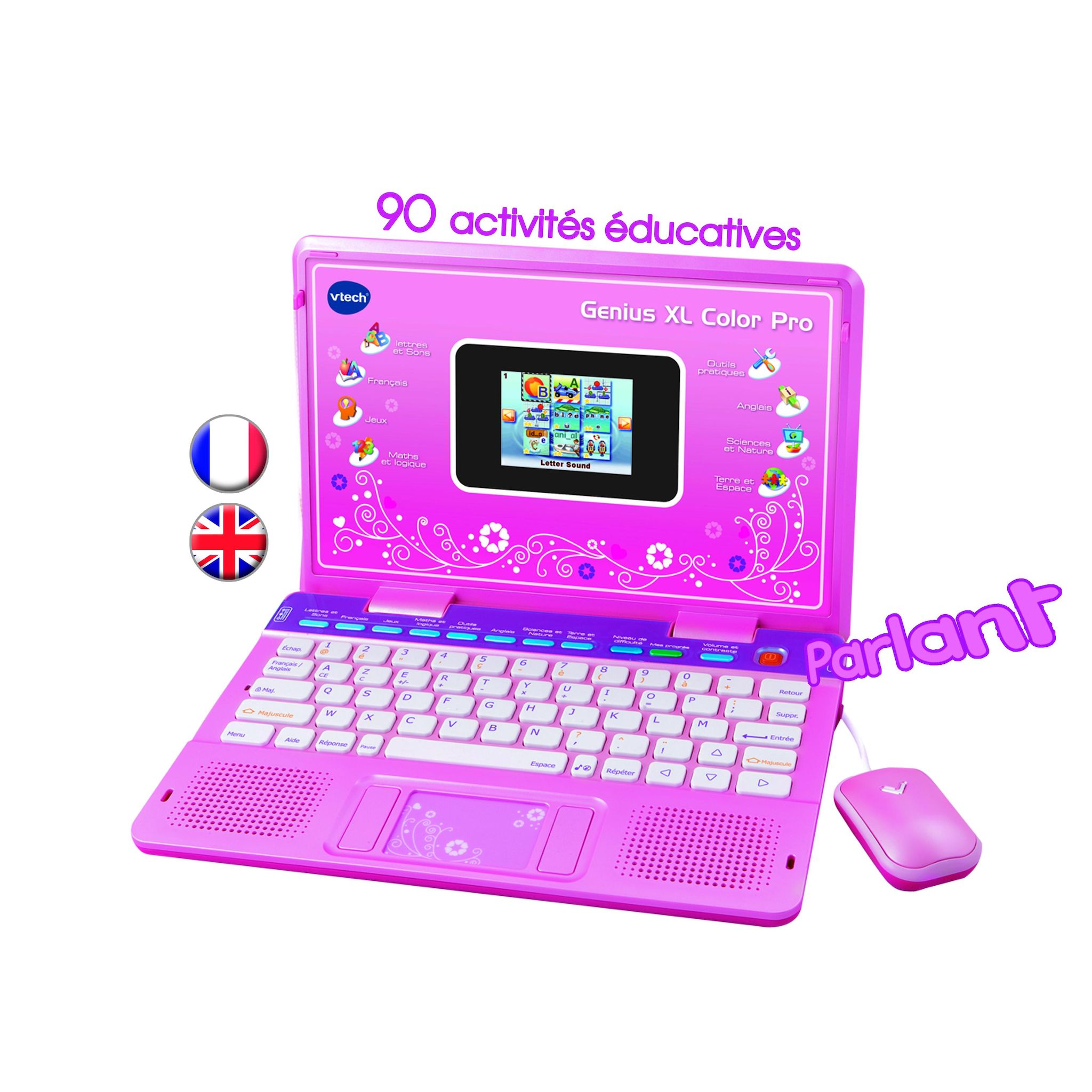VTECH Ordinateur Genius XL Color Pro Bilingue - Rose