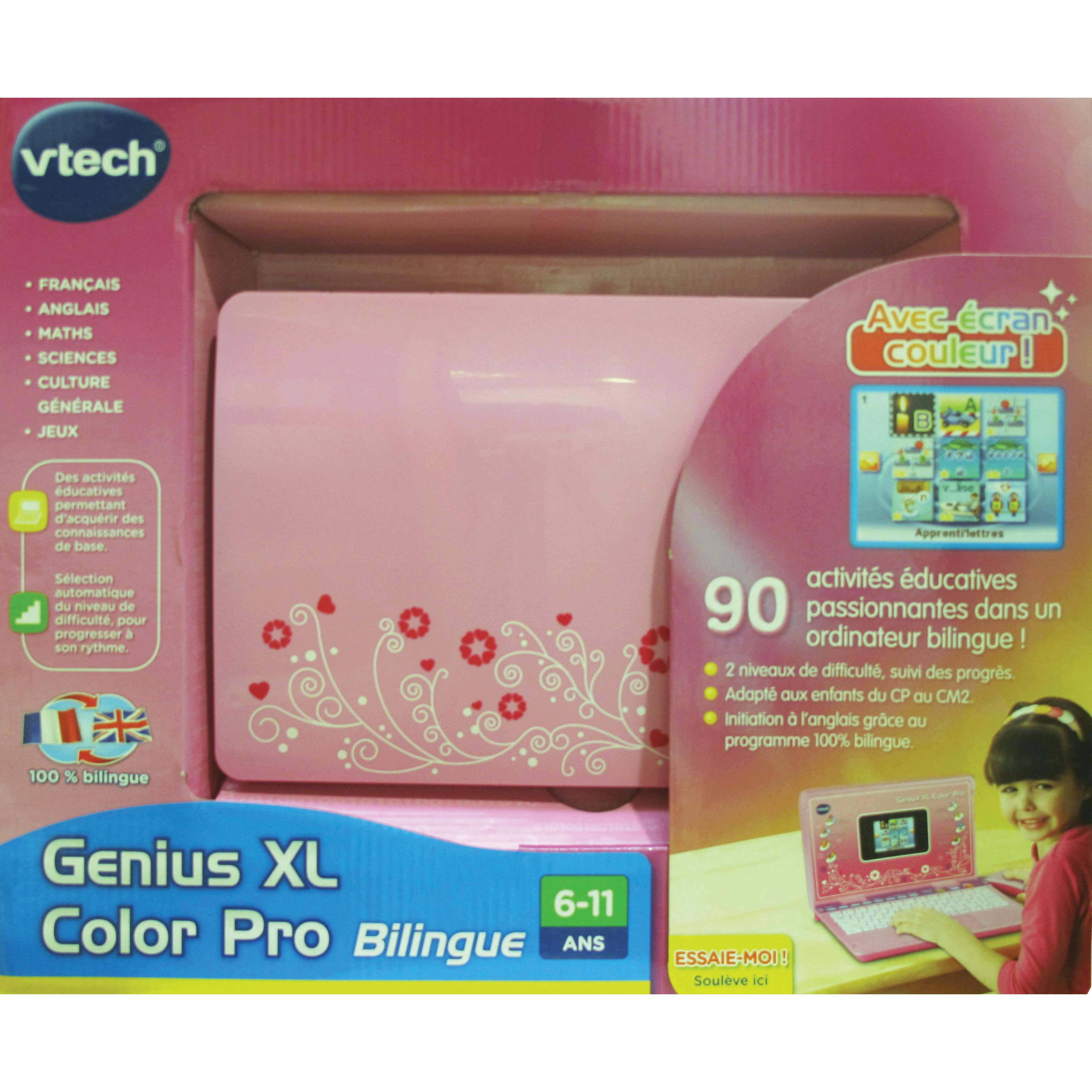 Voir la diapositive 3 : VTECH Ordinateur Genius XL Color Pro Bilingue - Rose
