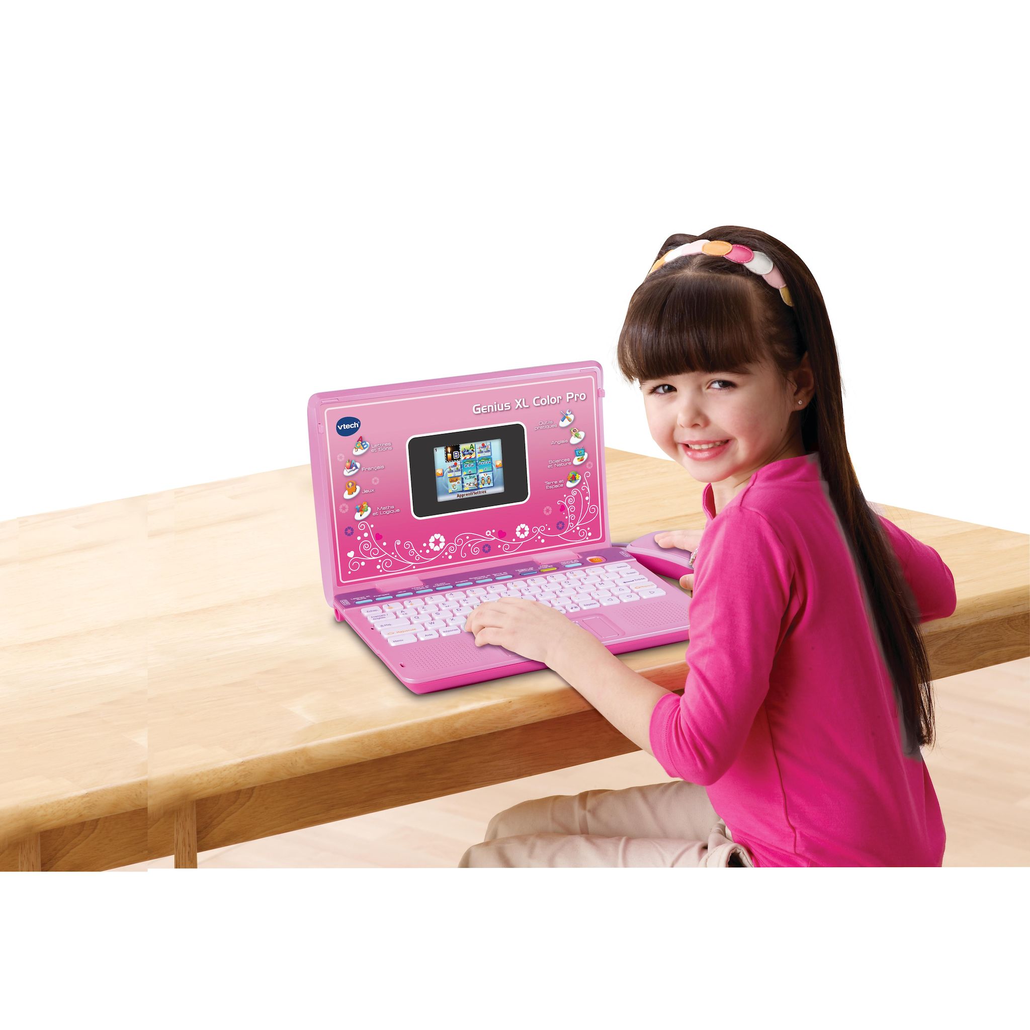 Voir la diapositive 4 : VTECH Ordinateur Genius XL Color Pro Bilingue - Rose