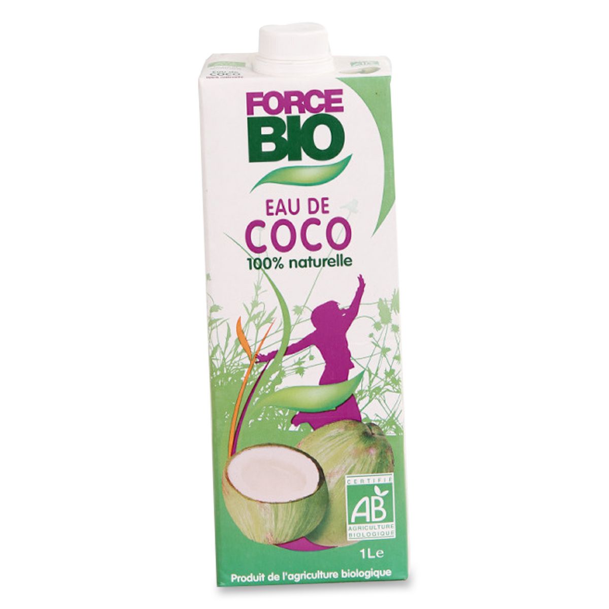 FORCE BIO Eau de coco 100% naturelle 1l