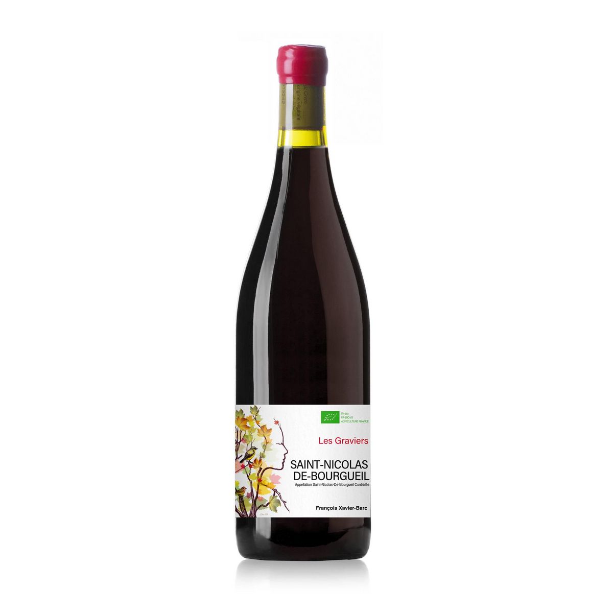 Vin rouge AOP Saint-Nicolas-de-Bourgueil bio les Graviers 75cl