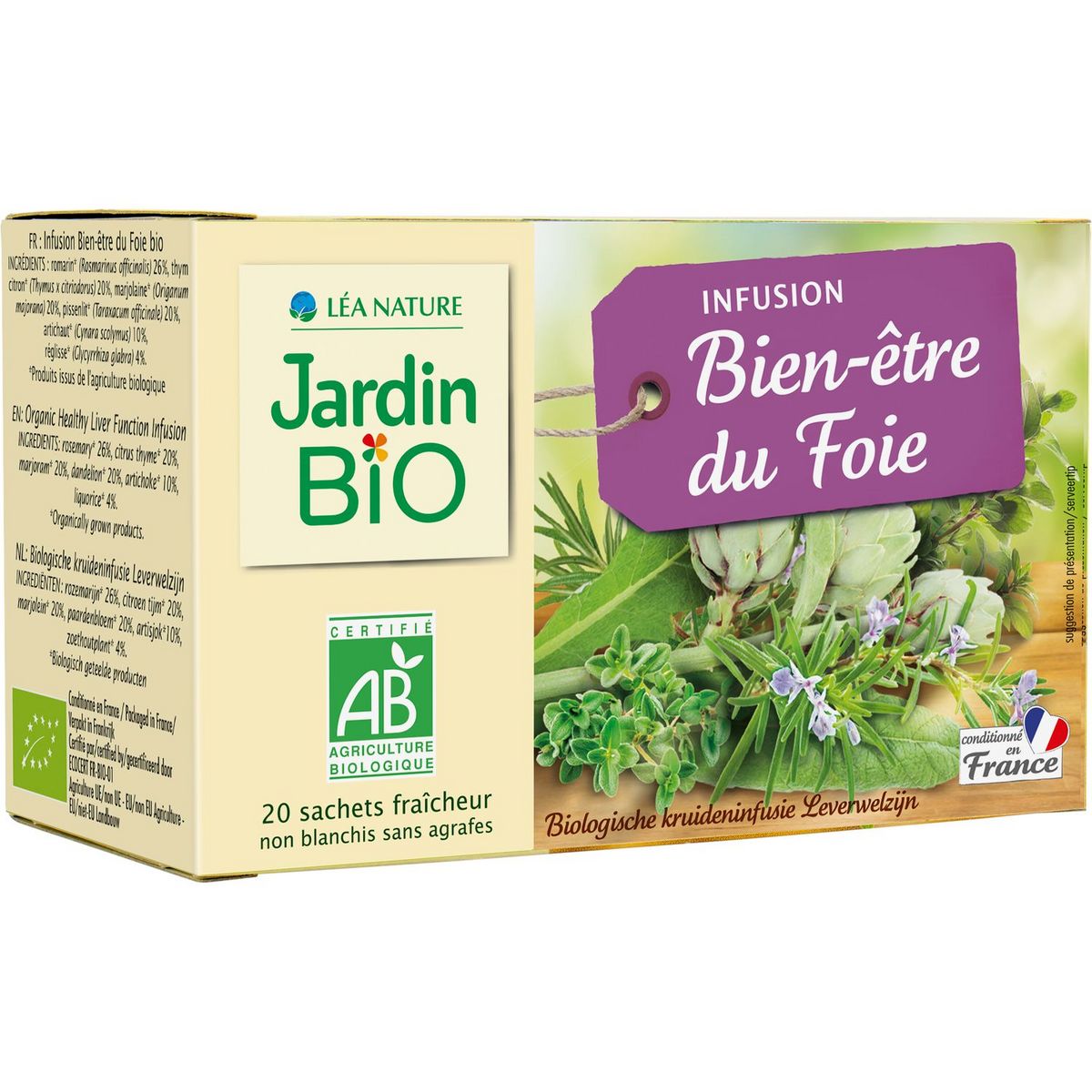 JARDIN BIO ETIC Infusion bien-être du foie 20 sachets 28g