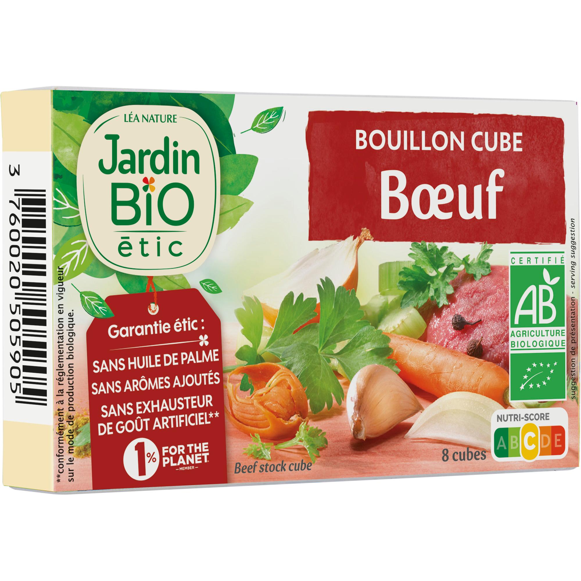 Voir la diapositive 3 : JARDIN BIO ETIC Bouillon cube de bœuf sans huile de palme 10 cubes