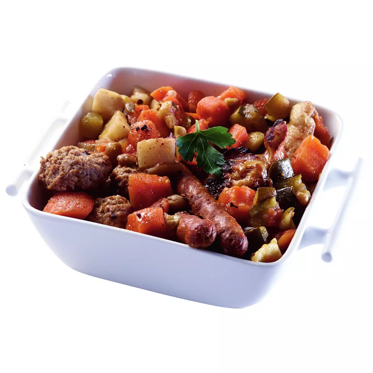 AUCHAN LE TRAITEUR Garniture de légumes frais et à la viande pour couscous 2 portions 1kg