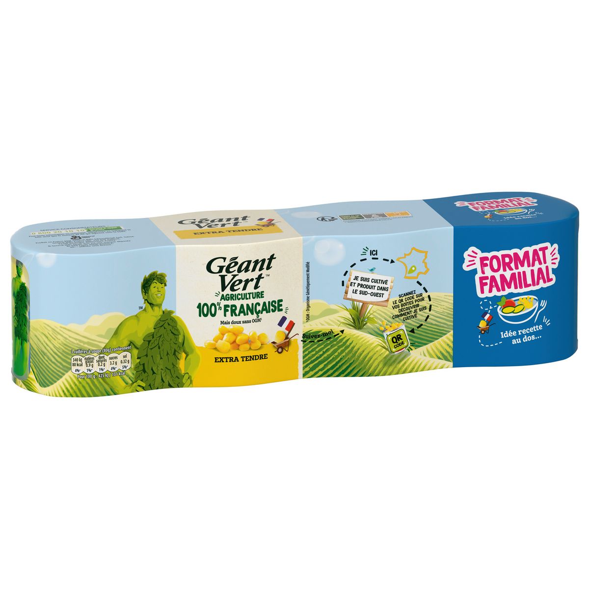 GEANT VERT Maïs doux extra tendre Format familial 4x140g