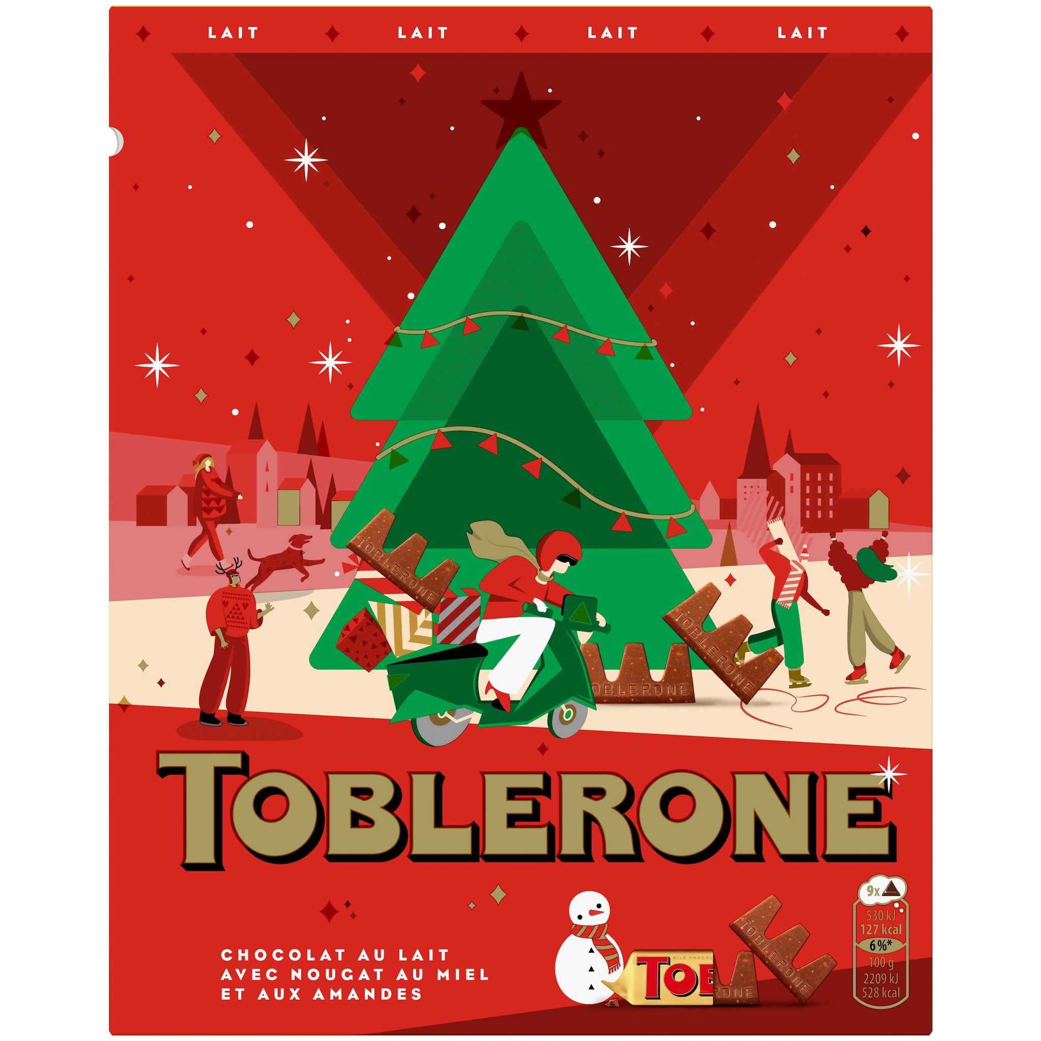 TOBLERONE Assortiment de mini barres au chocolat et au nougat aux amandes 280g