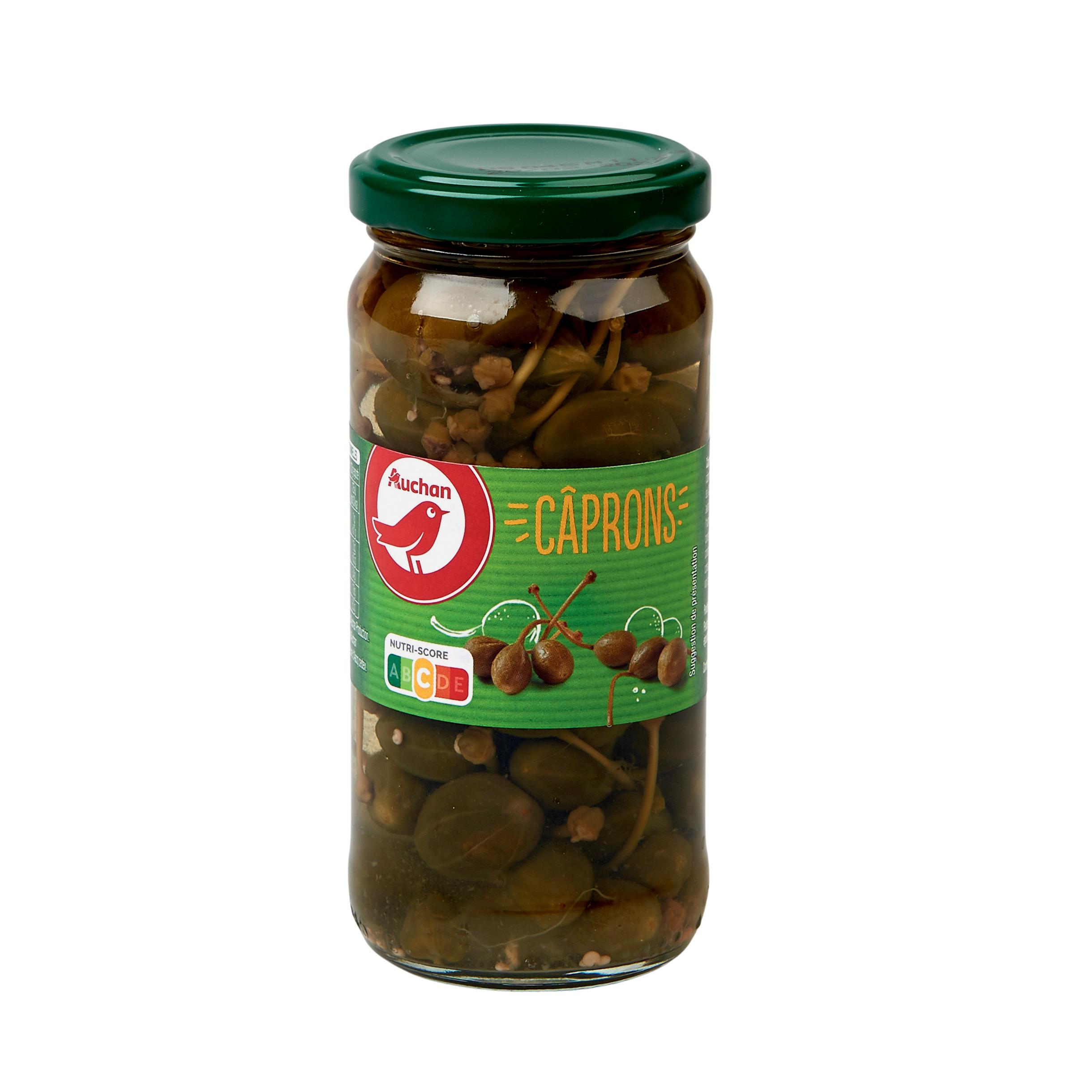 Voir la diapositive 2 : AUCHAN Câprons en bocal 110g
