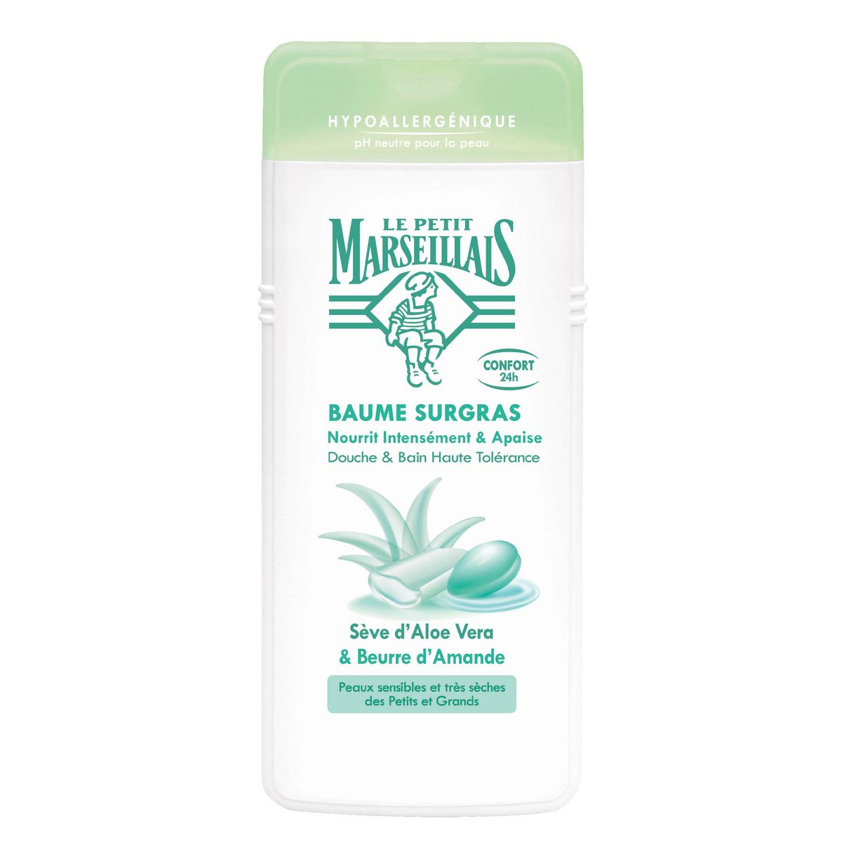 LE PETIT MARSEILLAIS Douche crème surgras hypoallergénique sève d'aloé vera et beurre d'amande 650ml