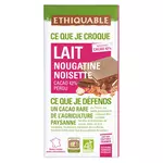 ETHIQUABLE Tablette de chocolat au lait bio équitable nougatine et noisettes cacao 42% Pérou 1 pièce 100g