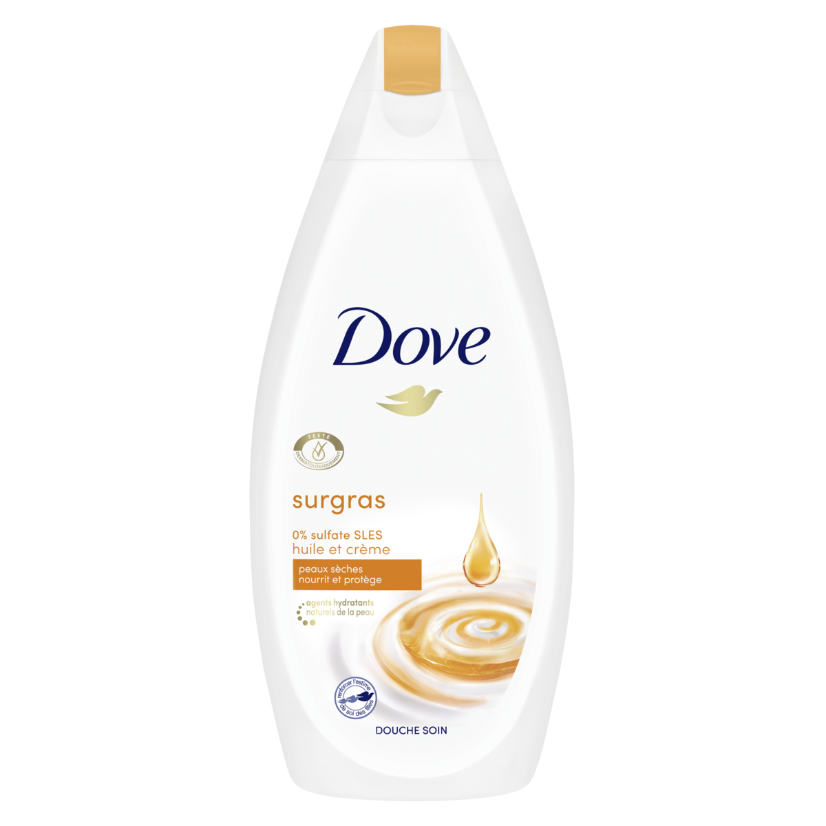 DOVE Gel douche soin surgras nourrit et protège pour peaux sèches 400ml