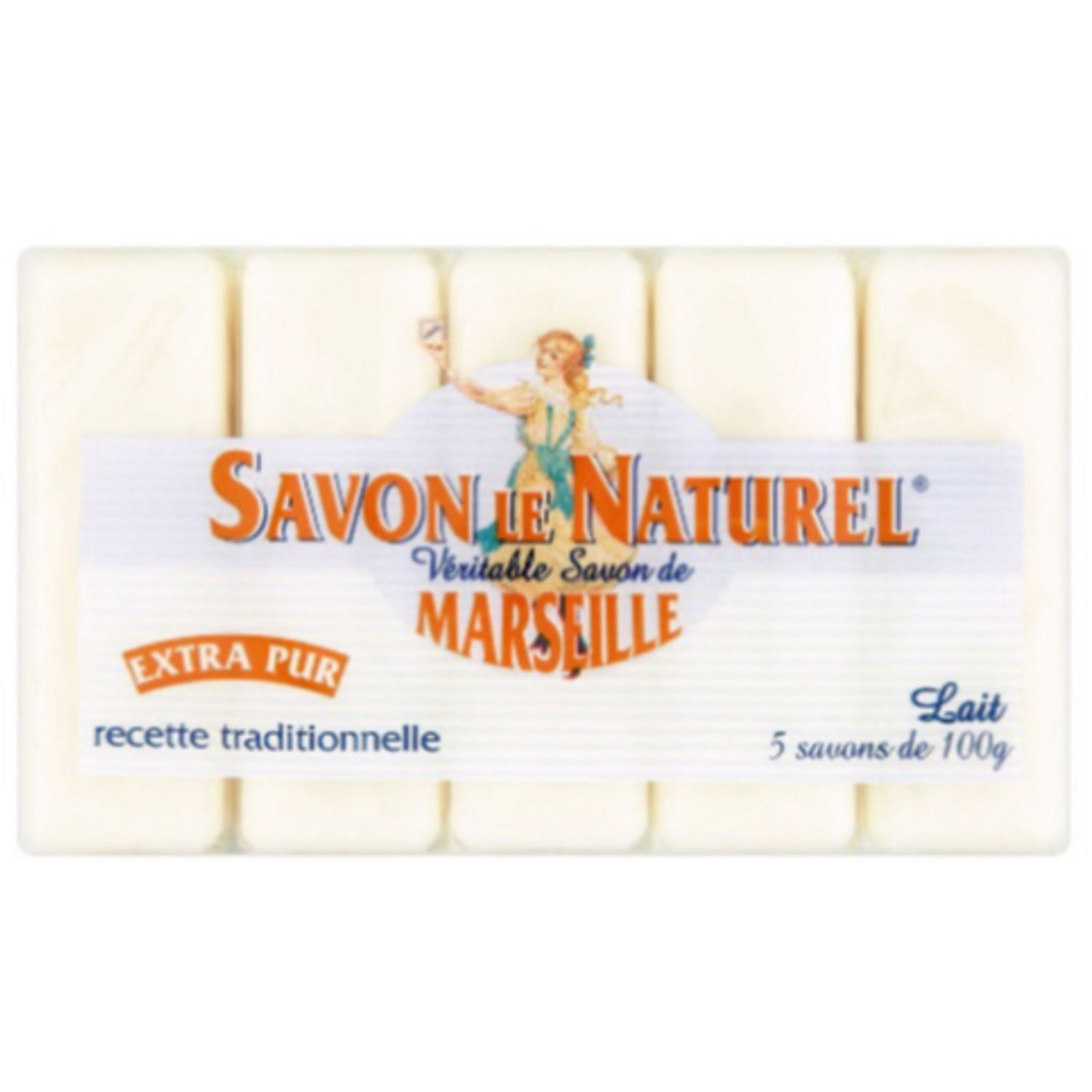 SAVON LE NATUREL Savon de Marseille solide au lait 5x100g pas cher — free download