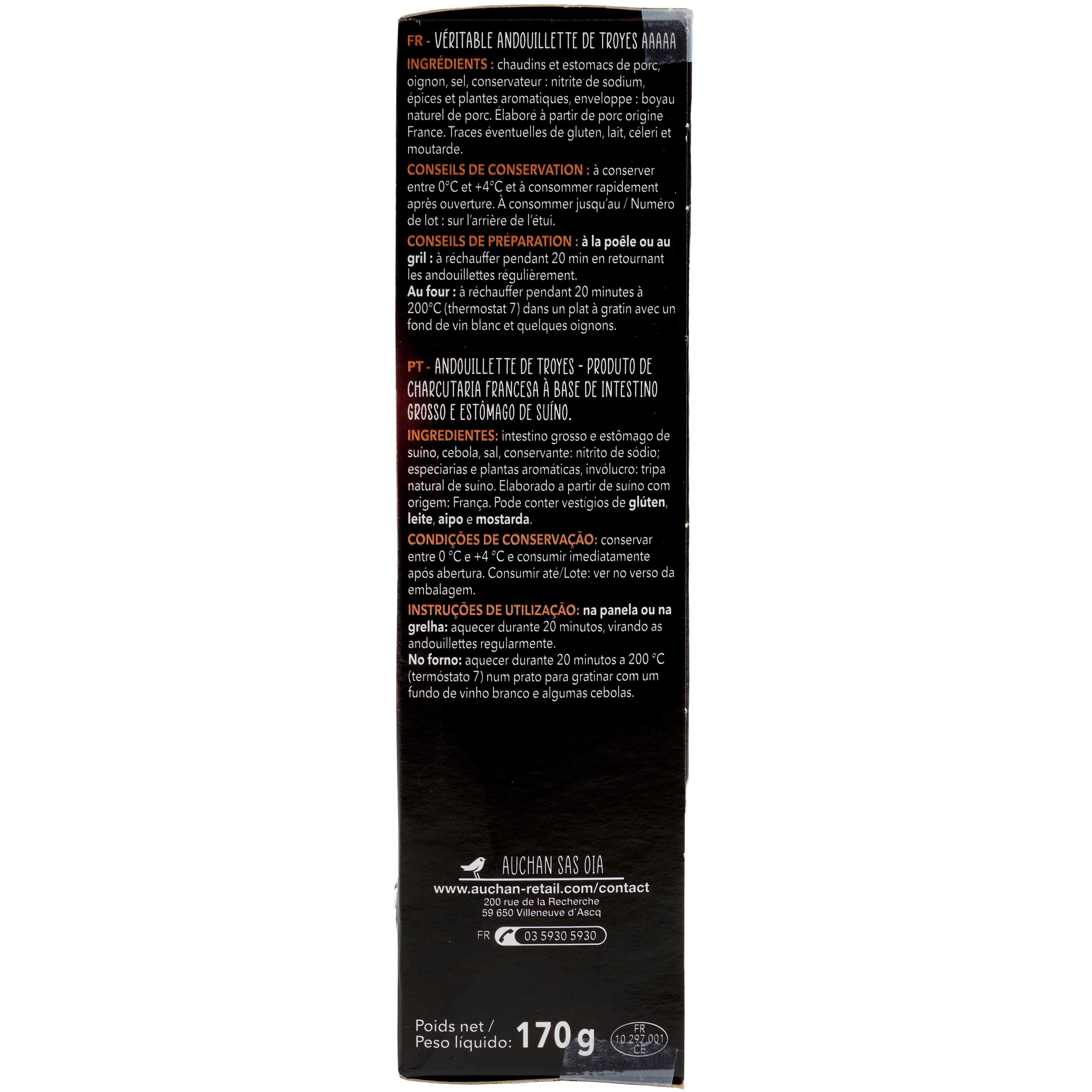 Voir la diapositive 3 : AUCHAN TERROIR Andouillette de Troyes 170g