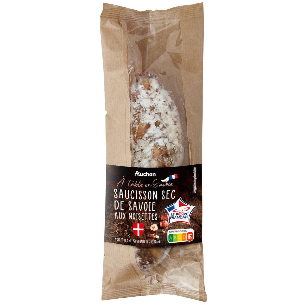 AUCHAN TERROIR Saucisson sec de Savoie aux noisettes 200g