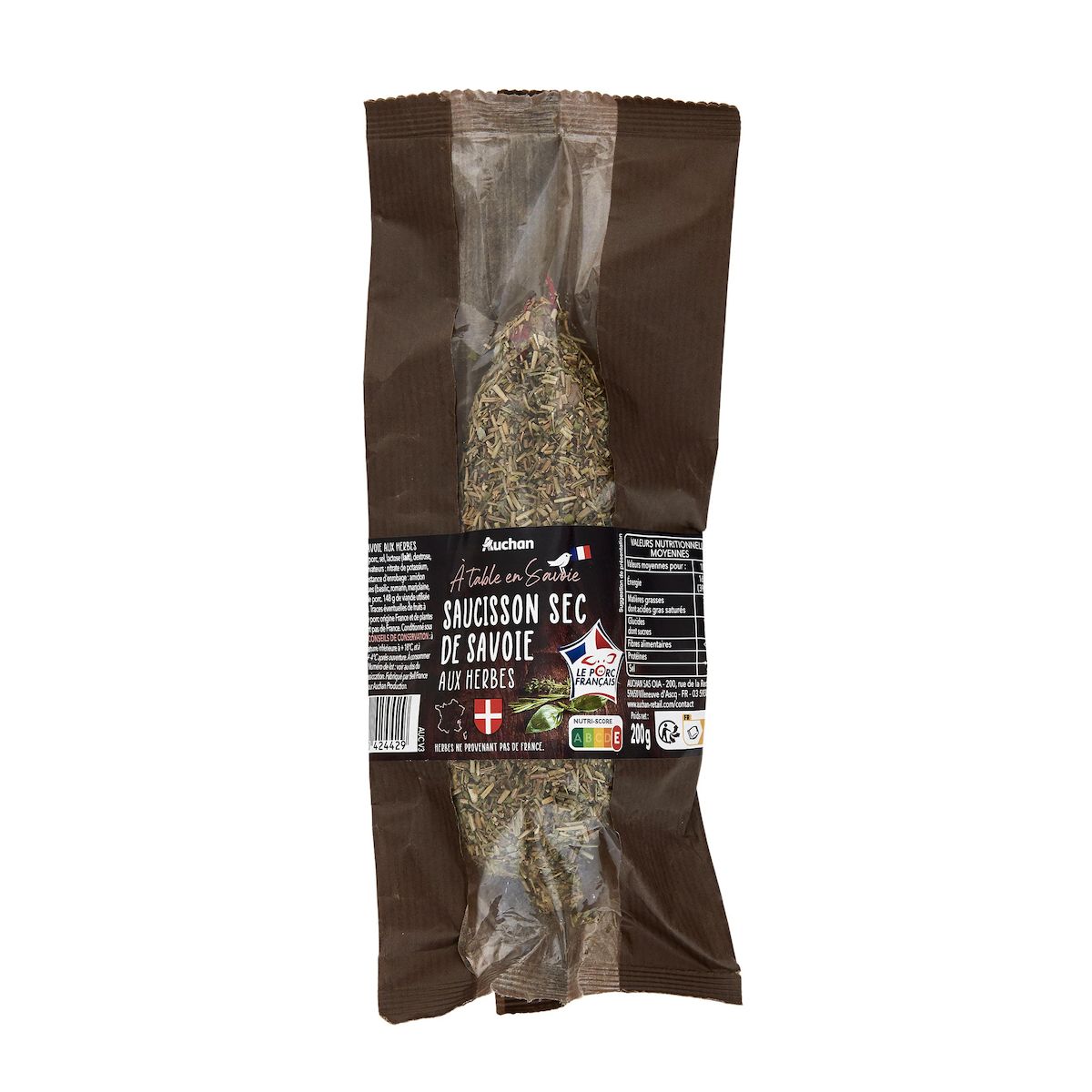 AUCHAN TERROIR Saucisson de Savoie aux herbes 200g
