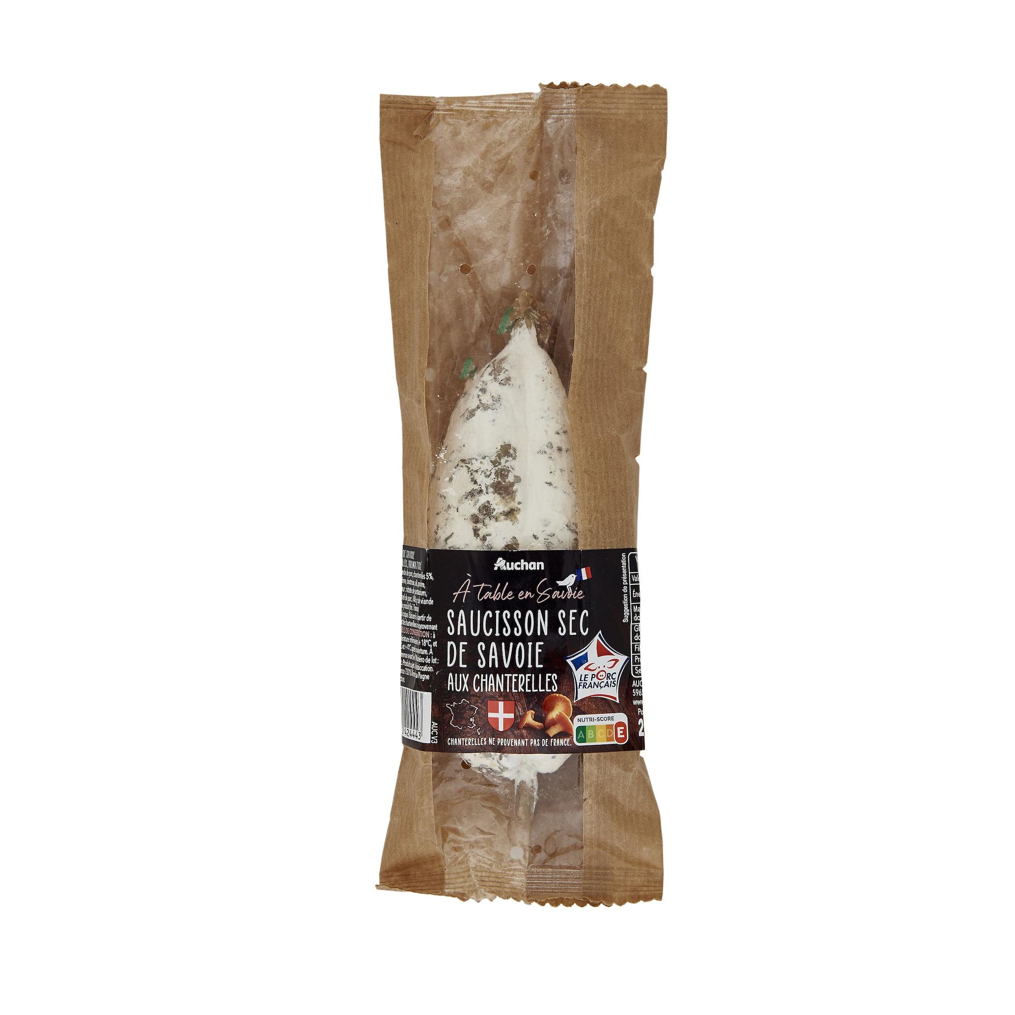 Voir la diapositive 2 : AUCHAN TERROIR Saucisson de Savoie aux chanterelles 200g