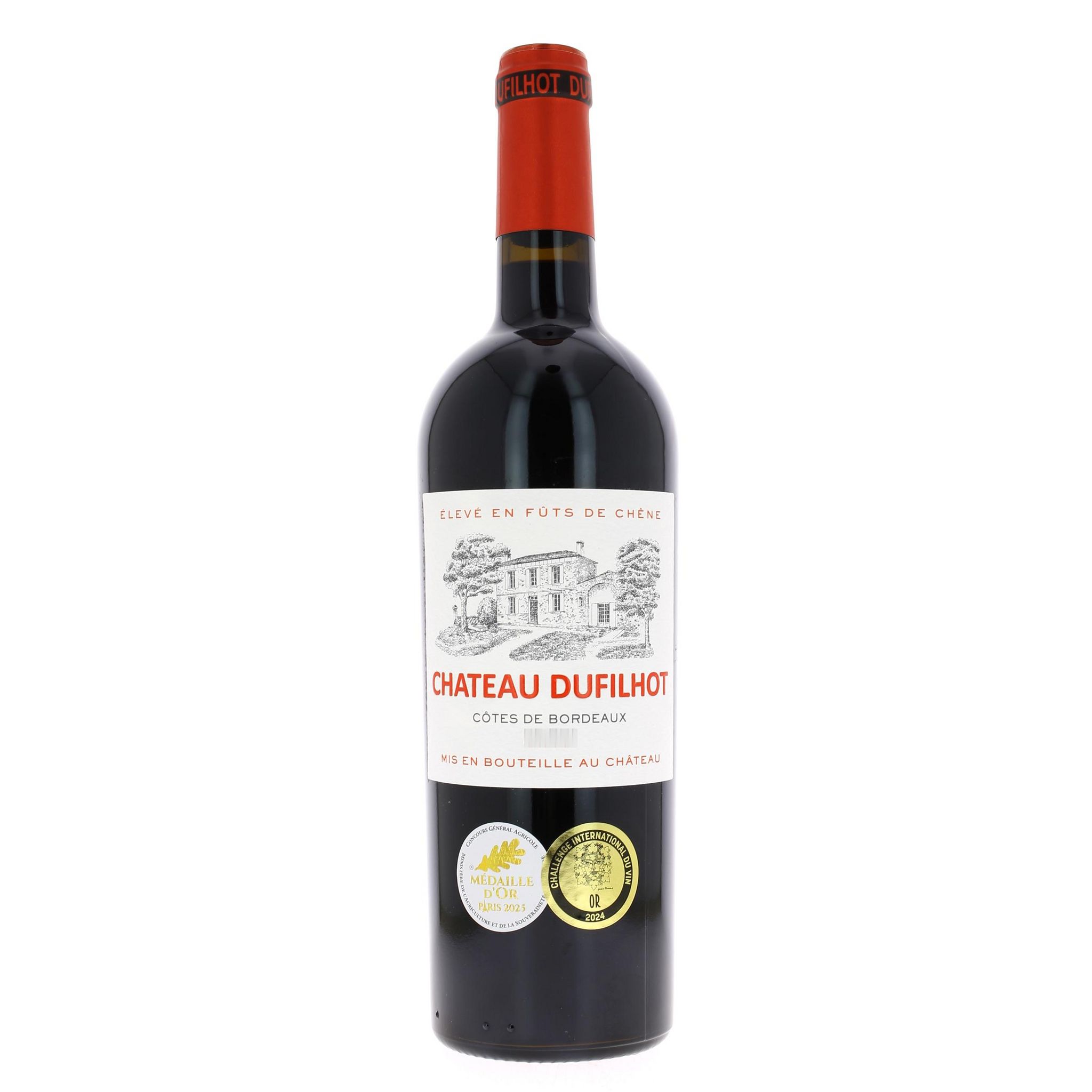 Voir la diapositive 2 : AOP Côtes de Bordeaux Château Dufilhot rouge 1,5l