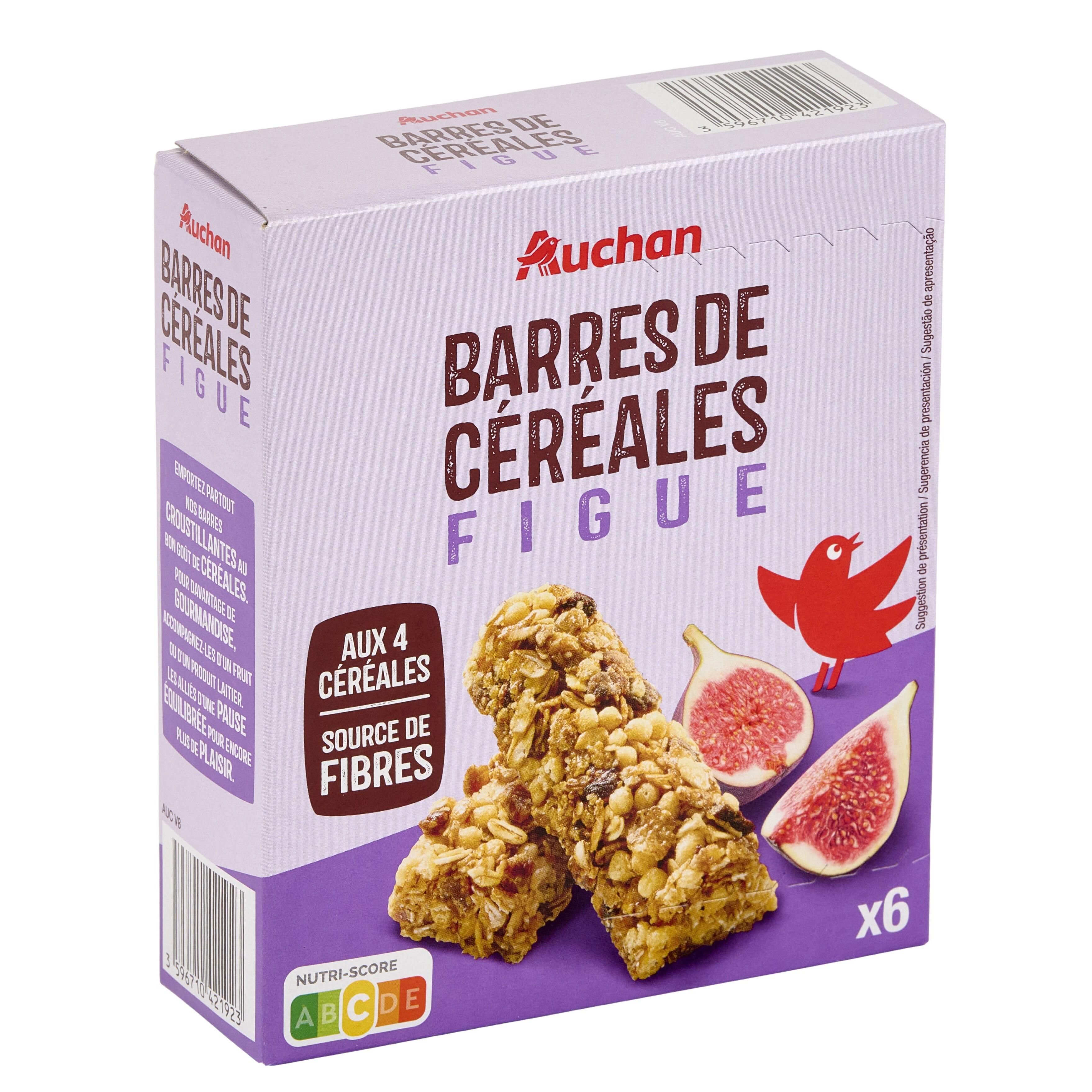 Voir la diapositive 5 : AUCHAN Crousty barres de céréales à la figue 6 barres 126g